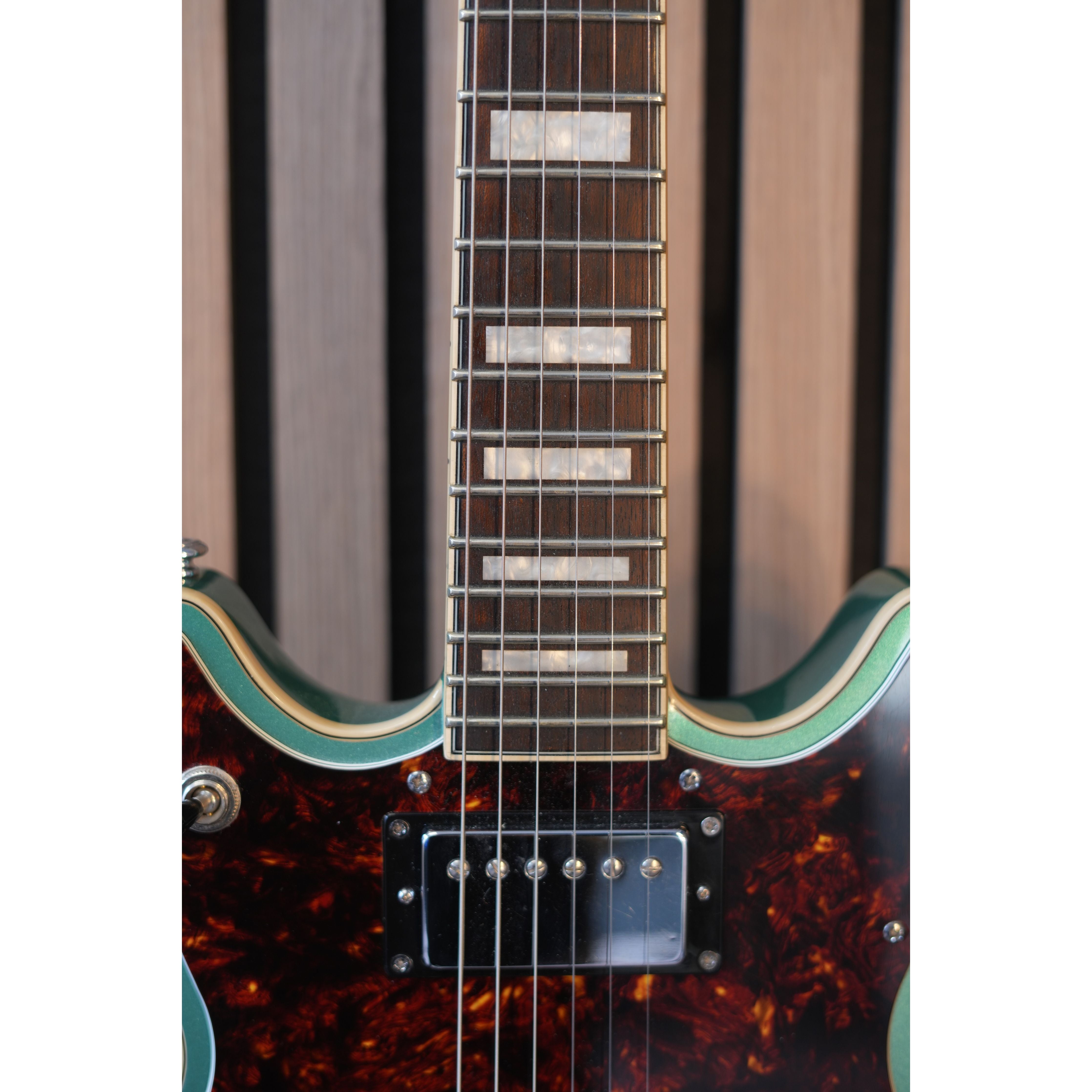 D'Angelico Premier Brighton Double Cut LP-Style Electric Guitar in Hunter Green with Gigbag Pre-Owned