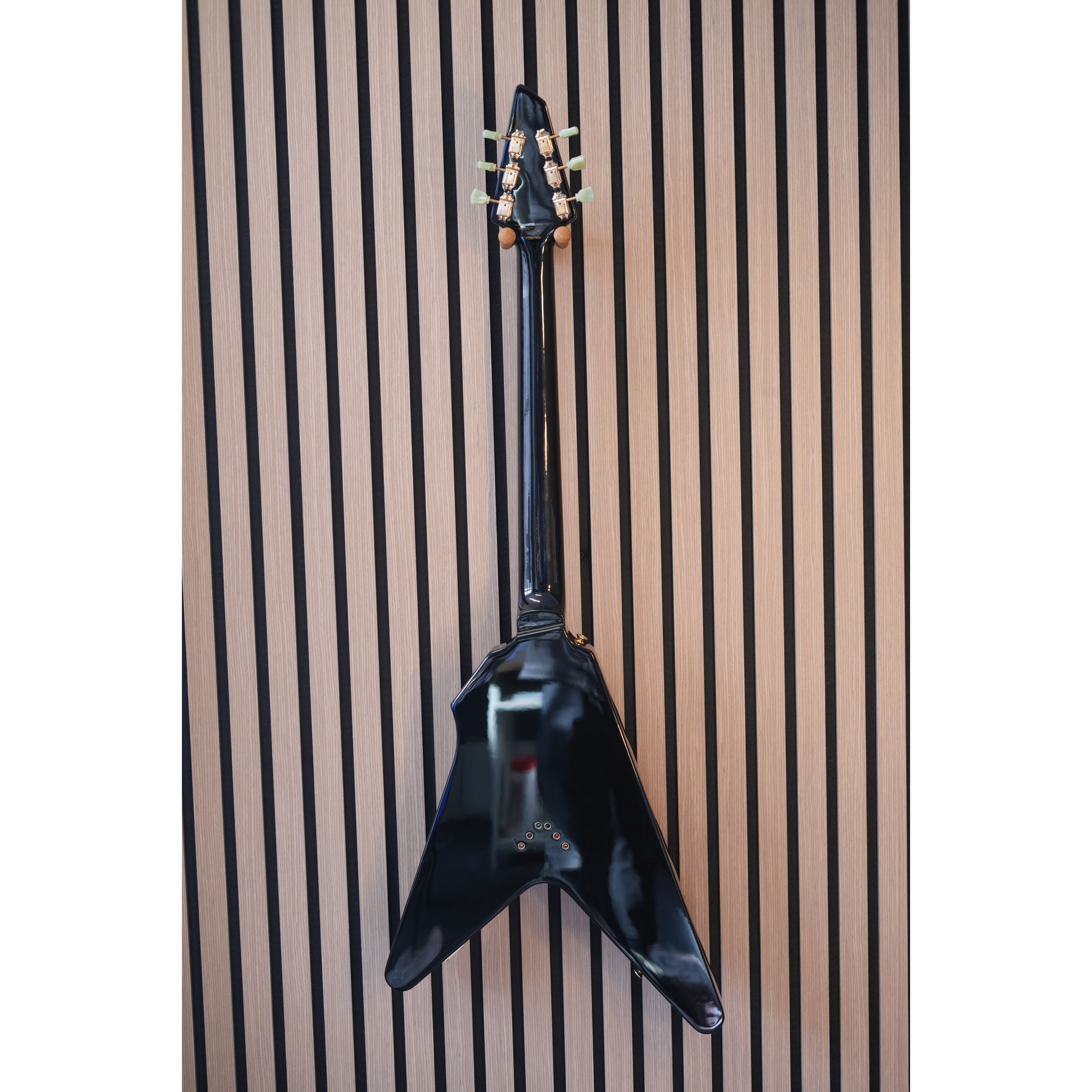 Vintage V60 "Flying V" Electric Guitar in Gloss Black with Gigbag Pre-Owned