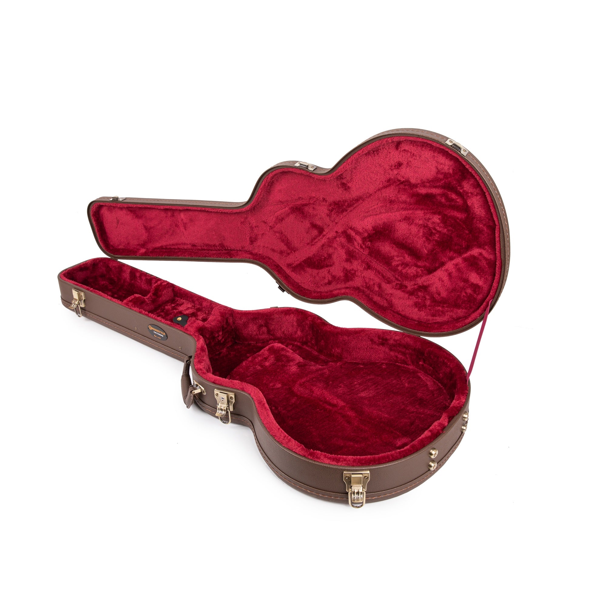 Deluxe Arch Top Wood Case 335 Style Guitars-Brown