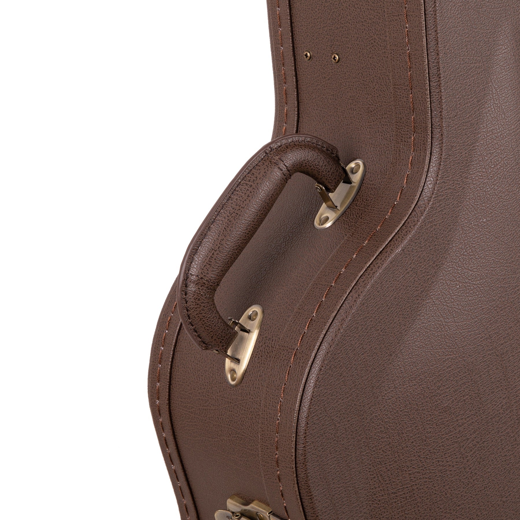 Deluxe Arch Top Wood Case Dread/12 String Guitars-Brown