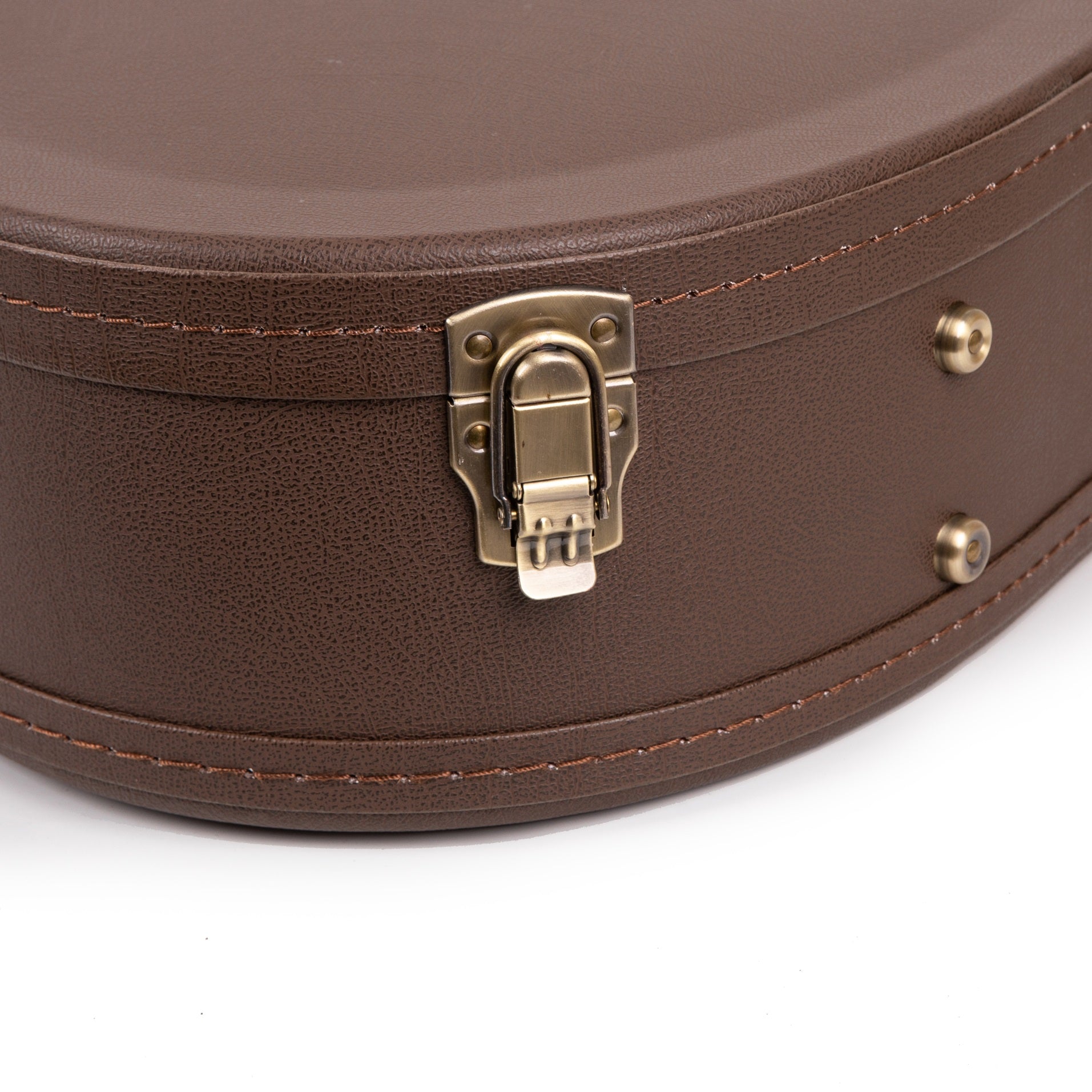 Deluxe Arch Top Wood Case Dread/12 String Guitars-Brown