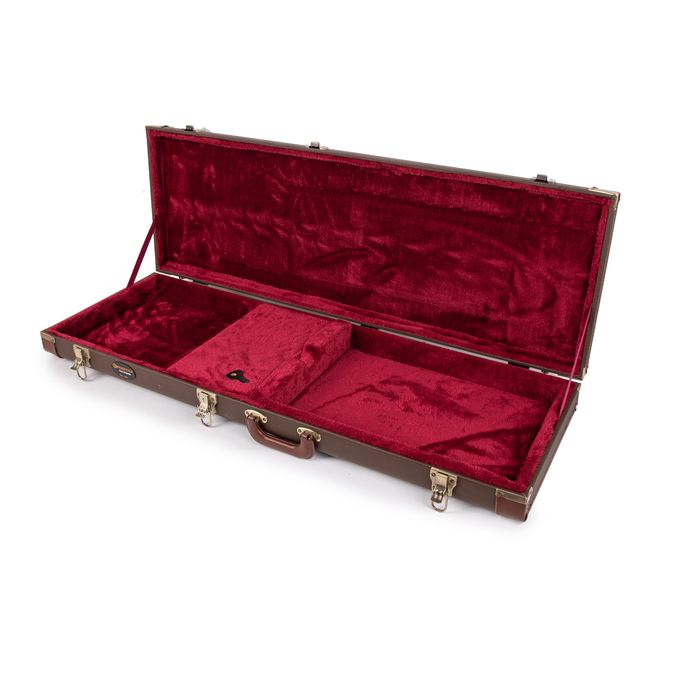 Deluxe Hard-Shell Wood Case Electric Guitars-Brown