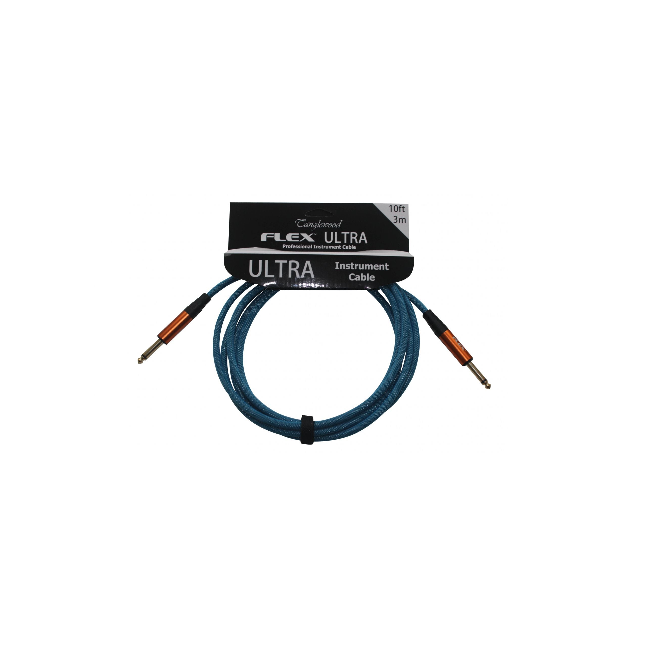 Tanglewood Flex "Braided' Cable 10ft Straight / Straight in Blue