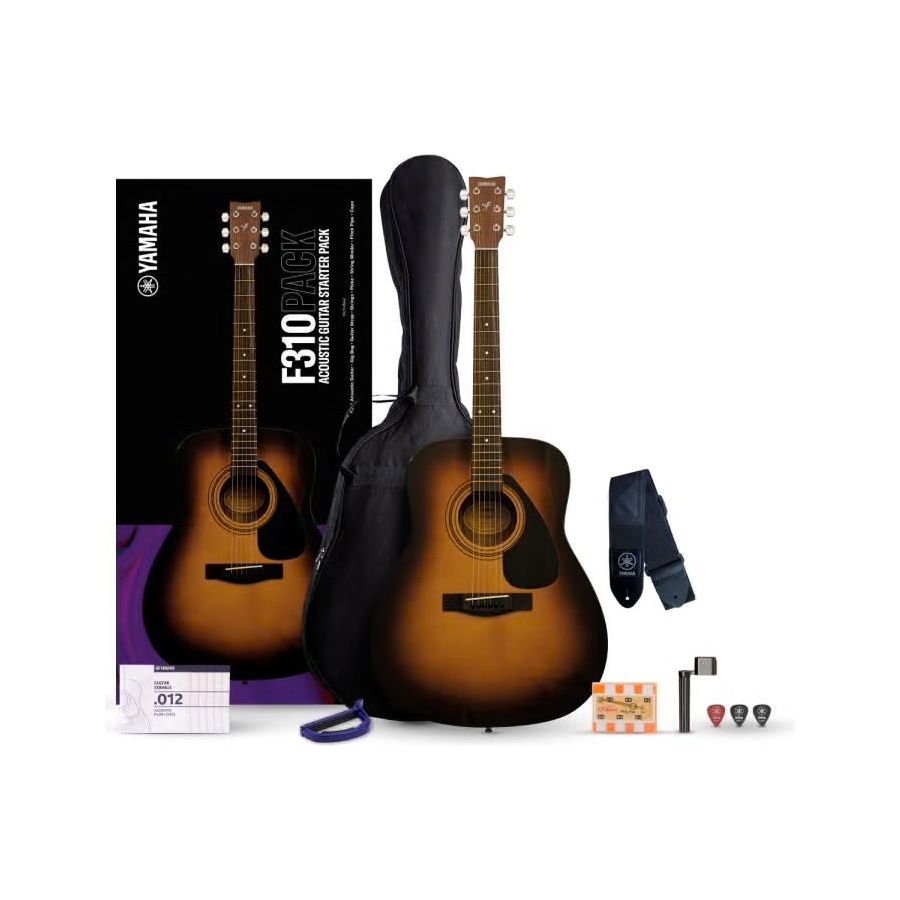 Yamaha F310 Acoustic Guitar Pack Tobacco in Brown Sunburst