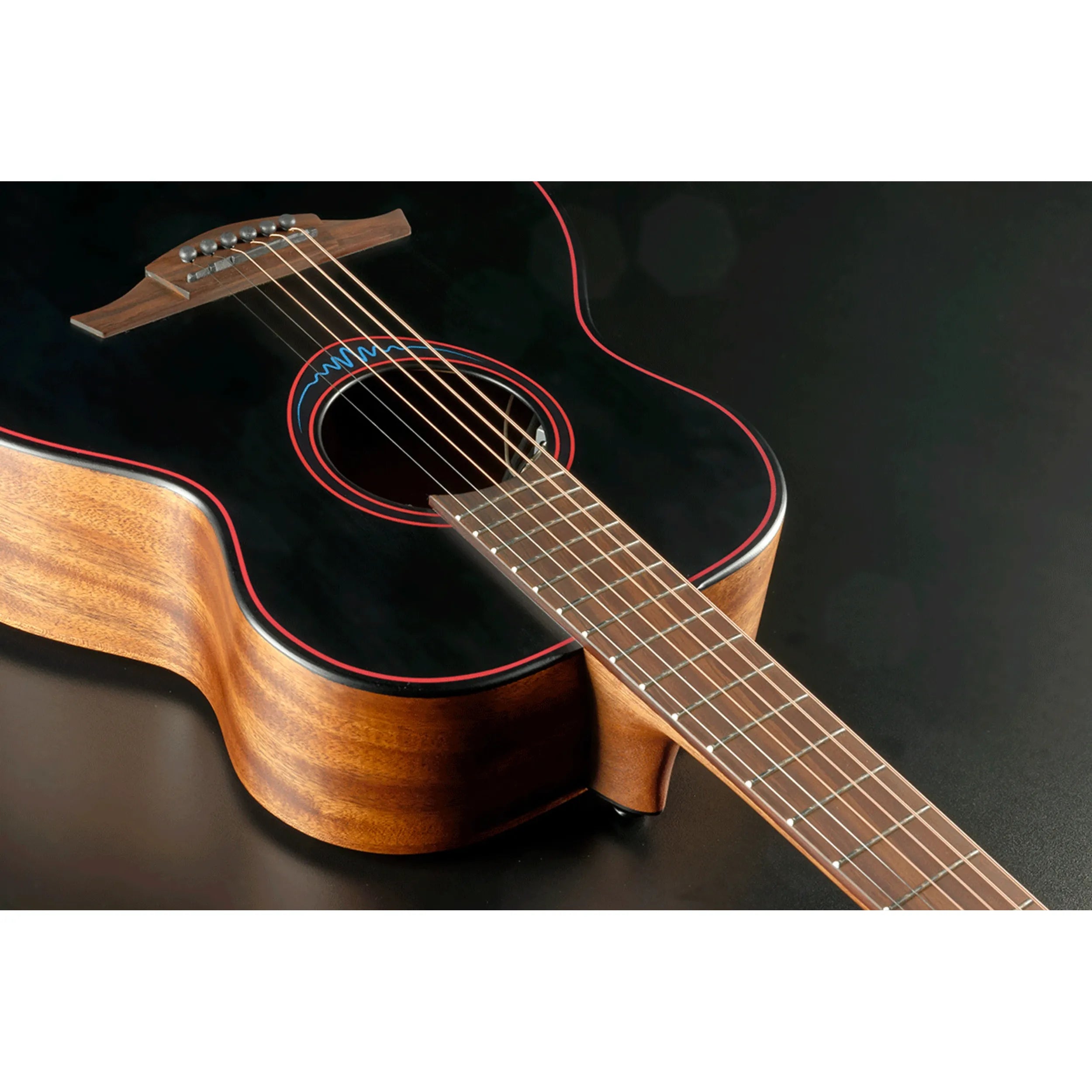 LAG BlueWave 1 Black Travel Electro Acoustic Guitar