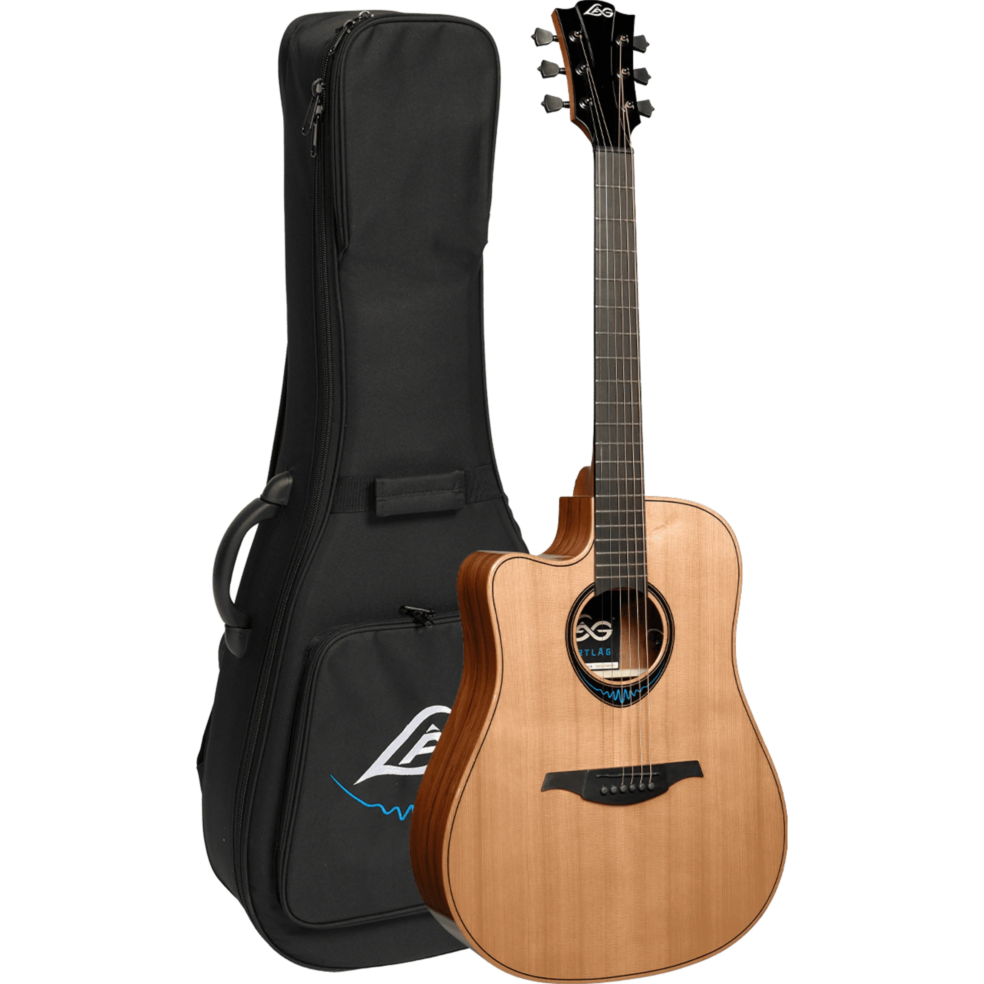 LAG BlueWave 2 Left-Handed Dreadnought Cutaway Electro Acoustic Guitar