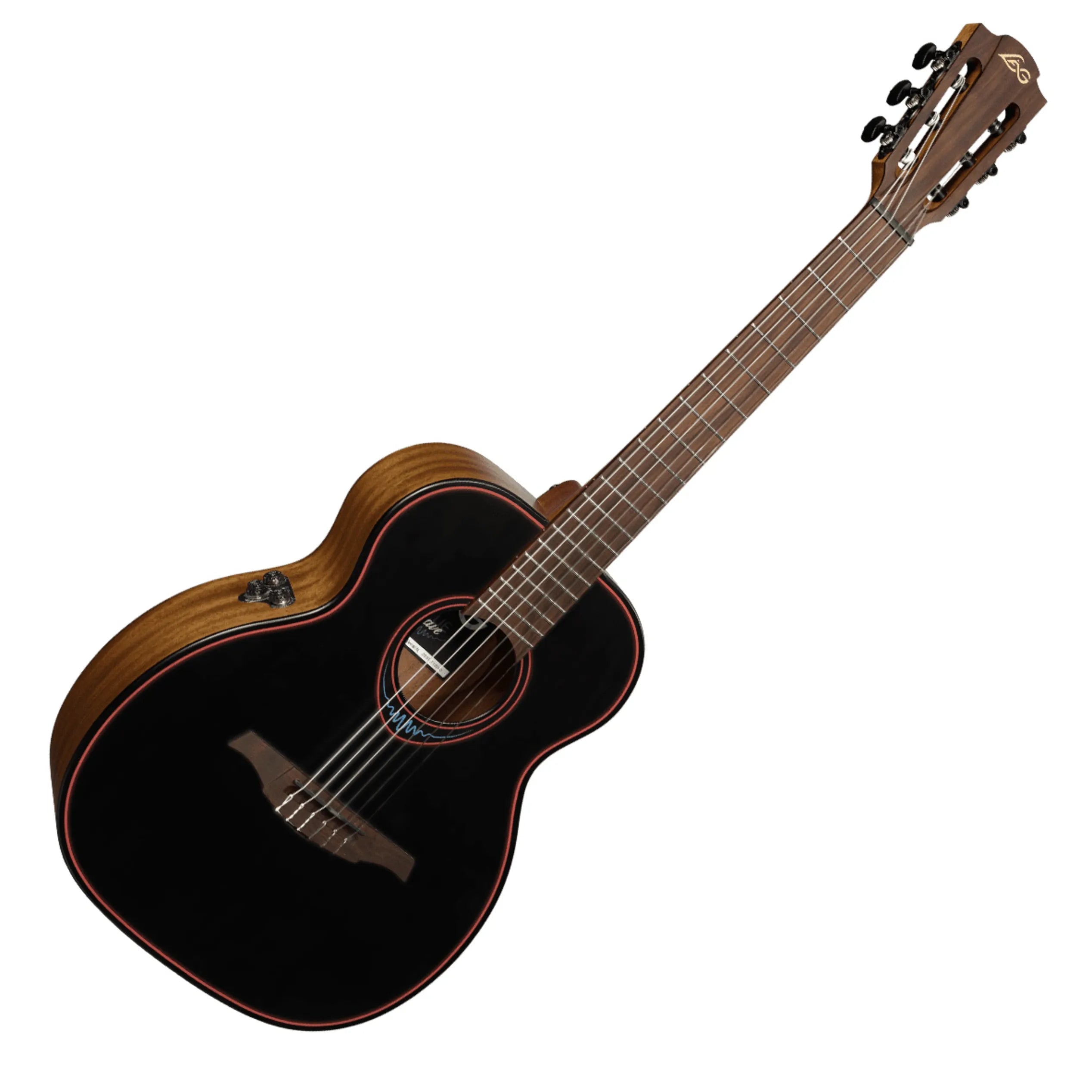 LAG BlueWave 2 Nylon Black Travel Electro Acoustic Guitar