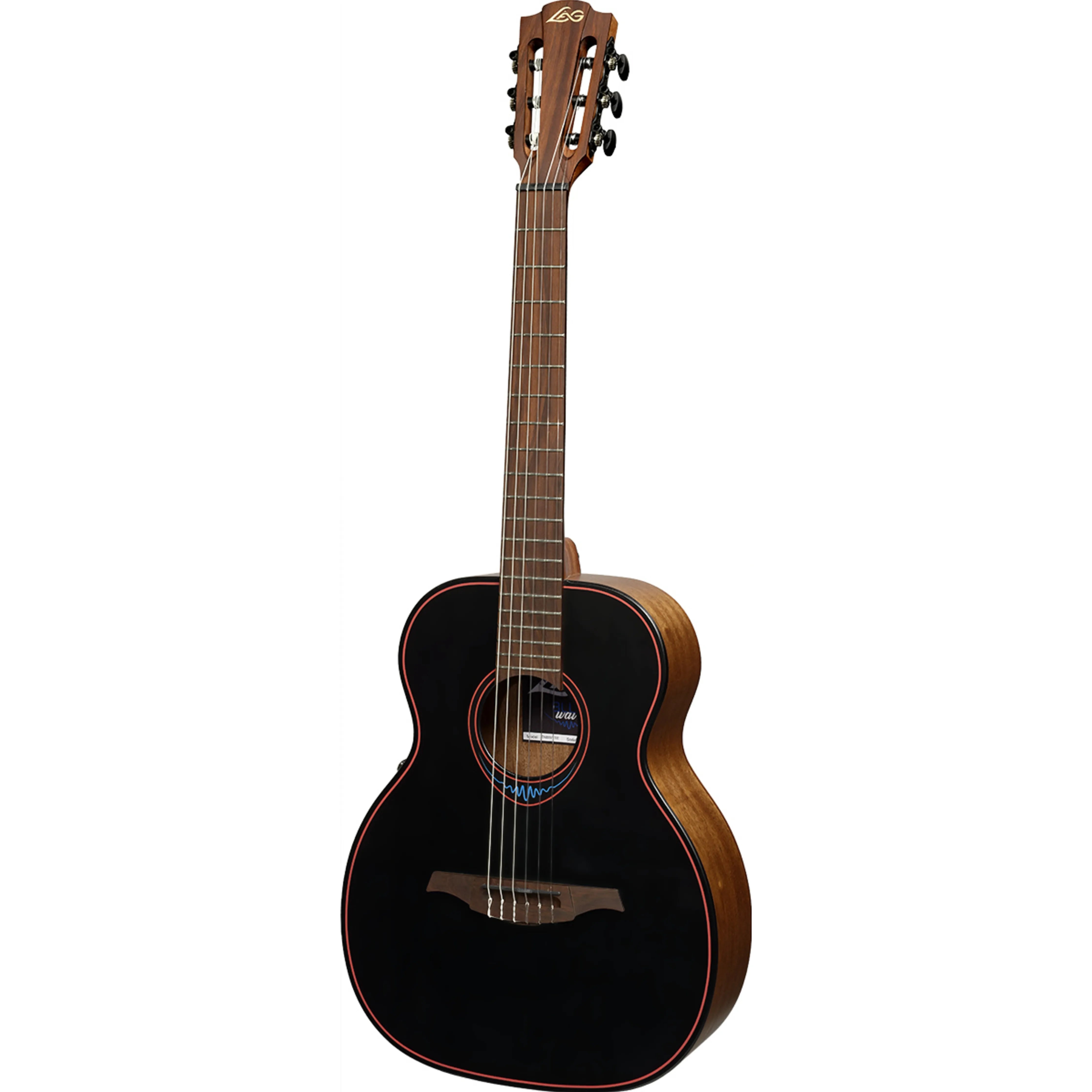 LAG BlueWave 2 Nylon Black Travel Electro Acoustic Guitar