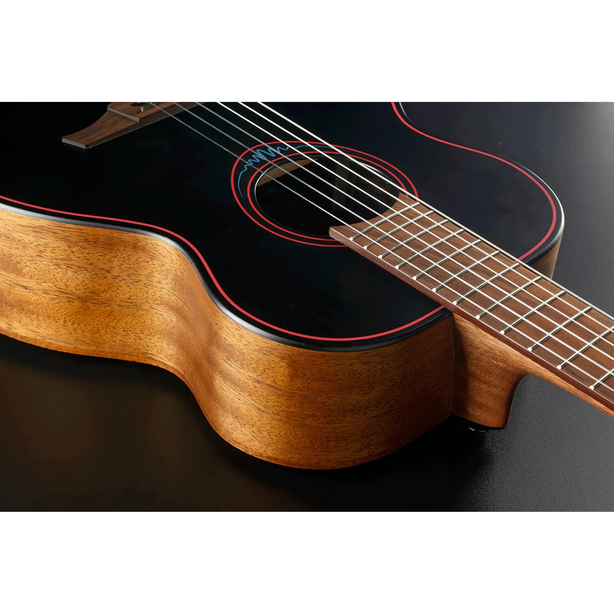 LAG BlueWave 2 Nylon Black Travel Electro Acoustic Guitar