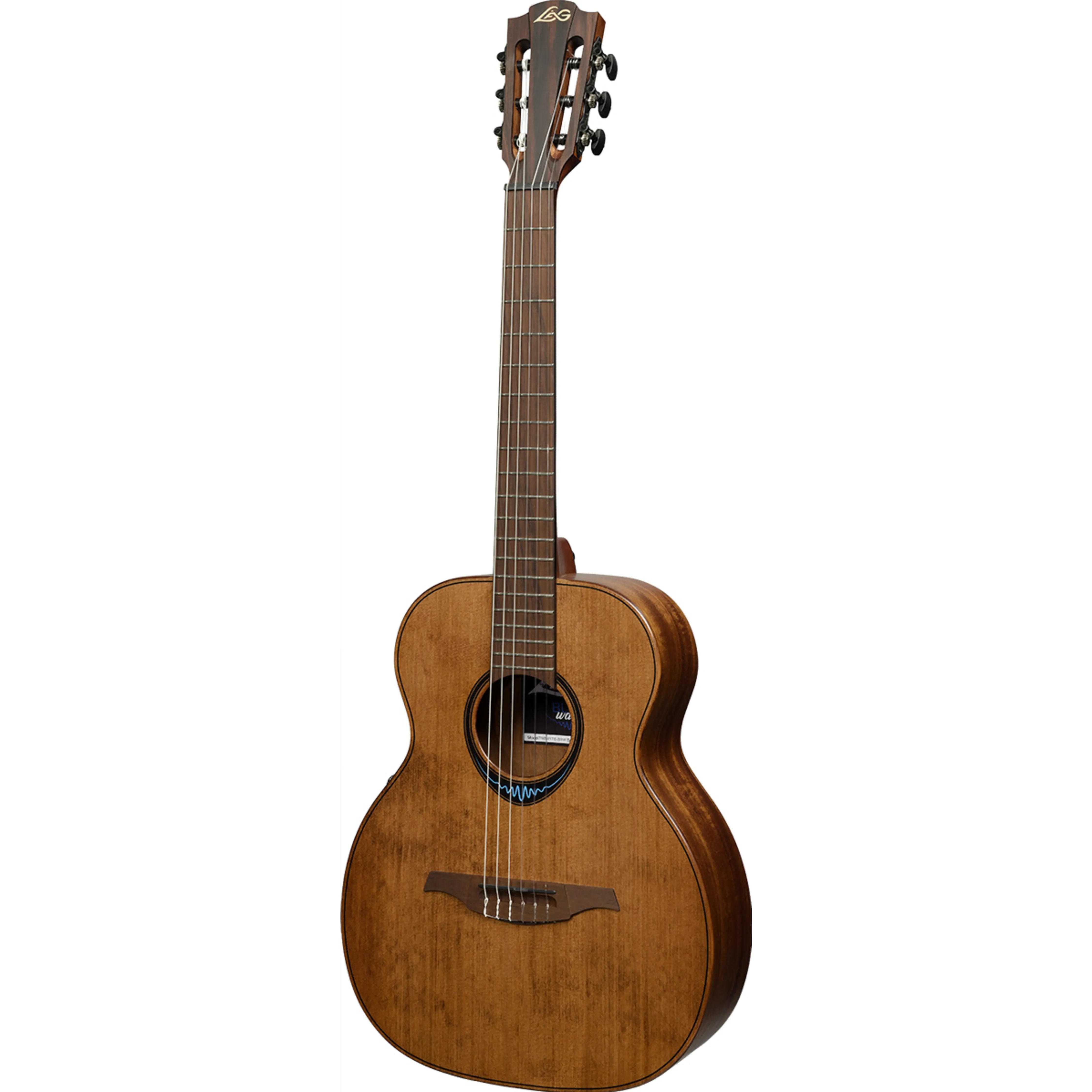 LAG Bluewave 2 Nylon Brown Travel Electro Acoustic Guitar
