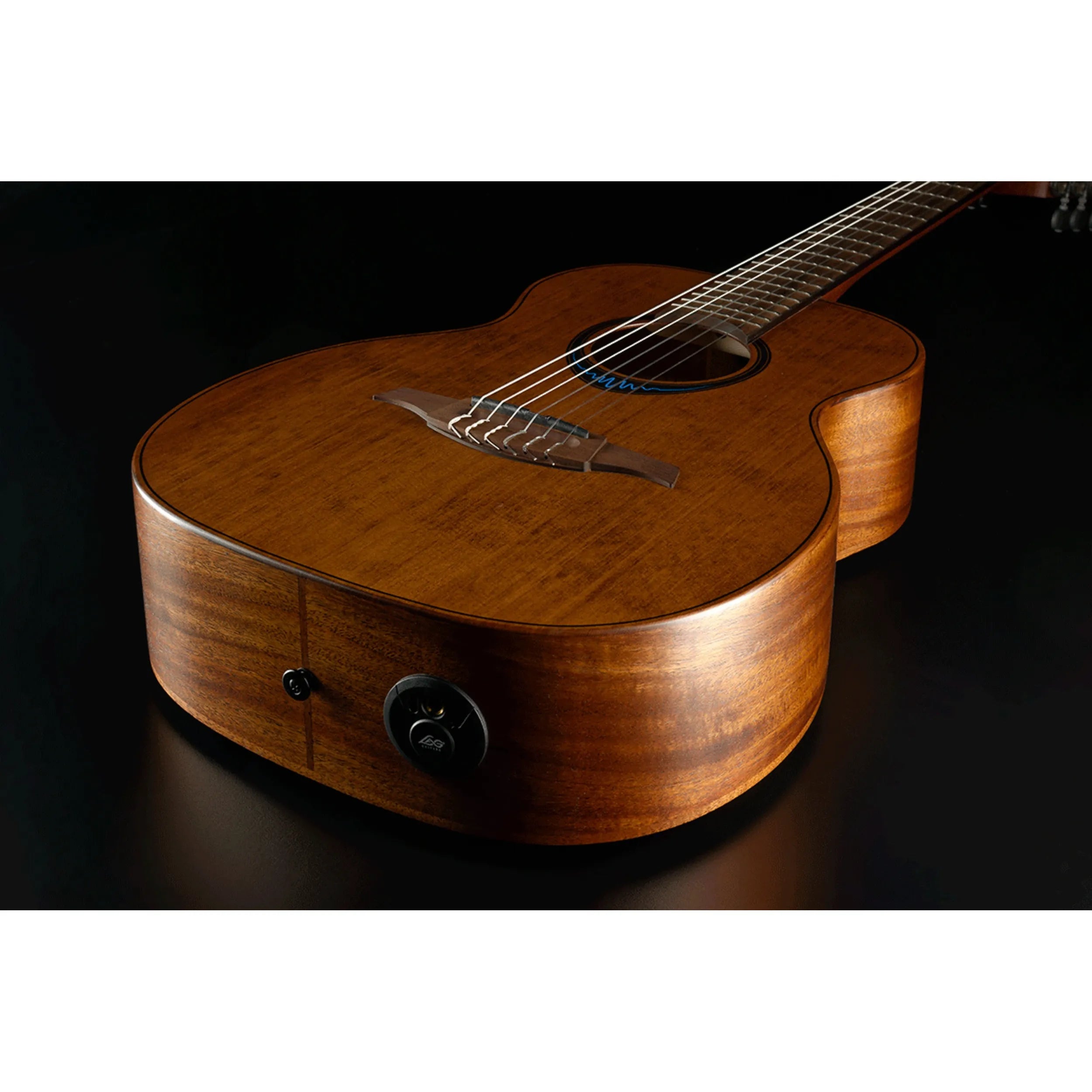 LAG Bluewave 2 Nylon Brown Travel Electro Acoustic Guitar