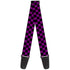 Buckle Down Checker Black/Neon Purple Guitar Strap