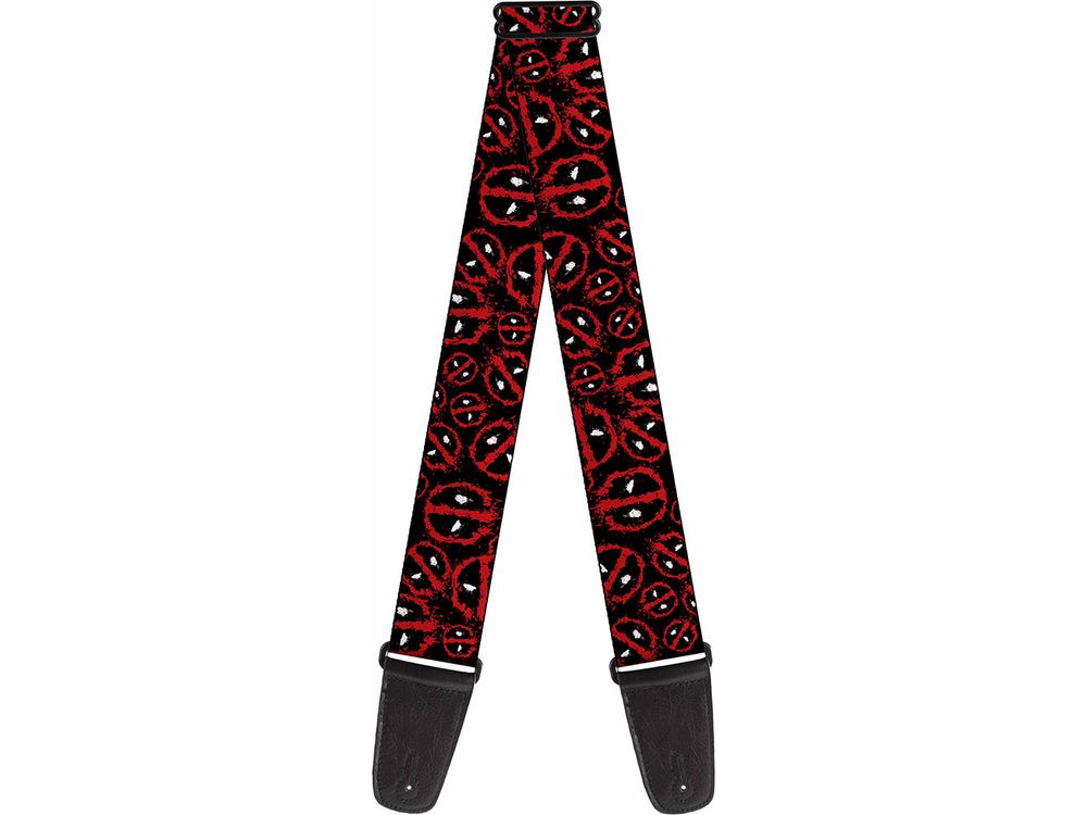 Buckle Down Deadpool Splatter Logo Guitar Strap