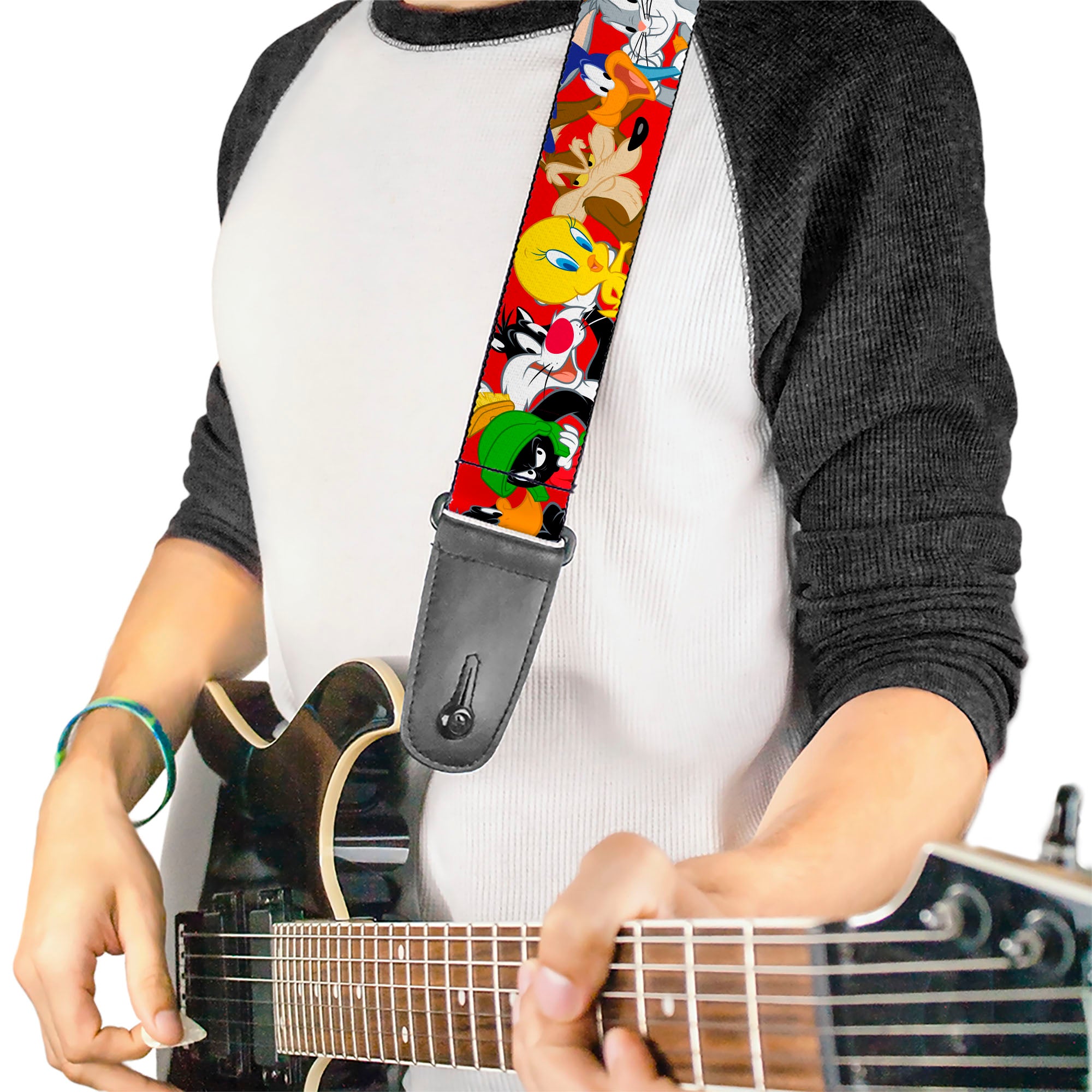 Buckle Down Looney Tunes Character Faces Guitar Strap