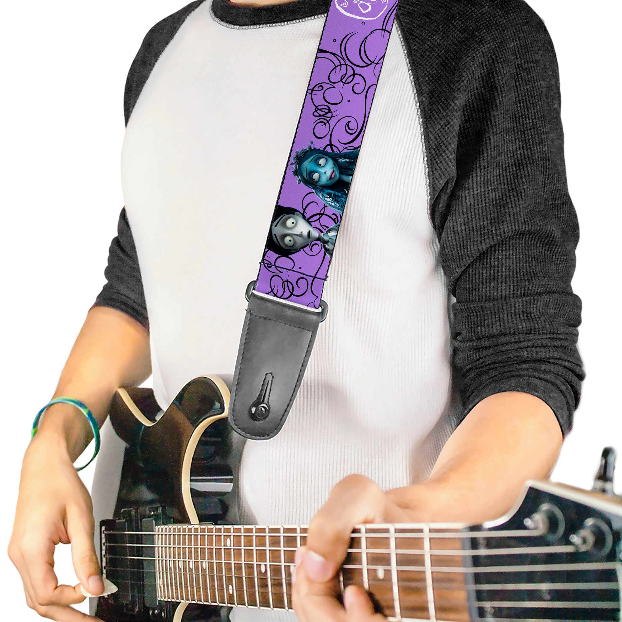 Buckle Down Corpse Bride Victor and Emily Guitar Strap