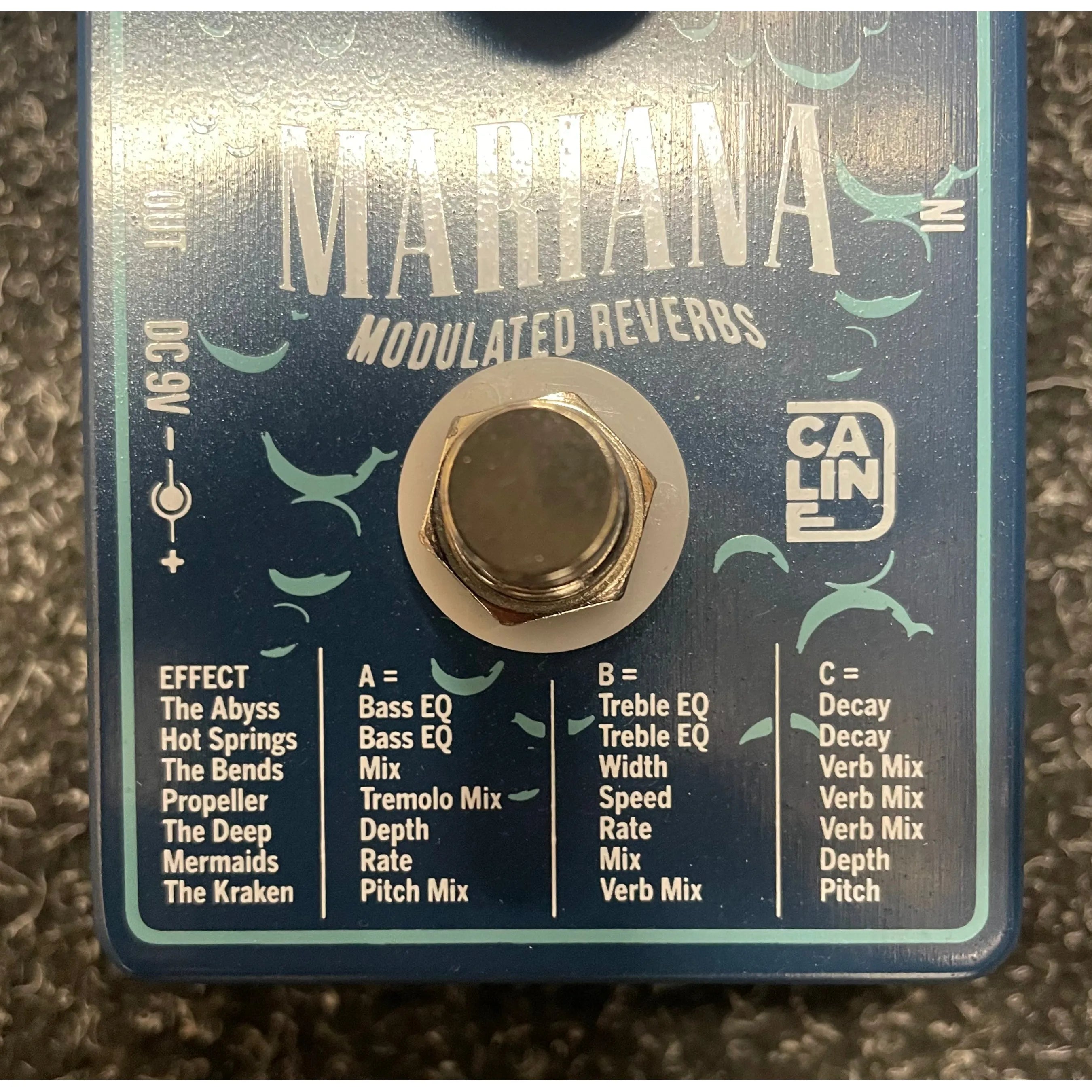 Caline CP-507 MARINA Reverb Modulation Multi Effect Guitar Pedal Pre-Owned