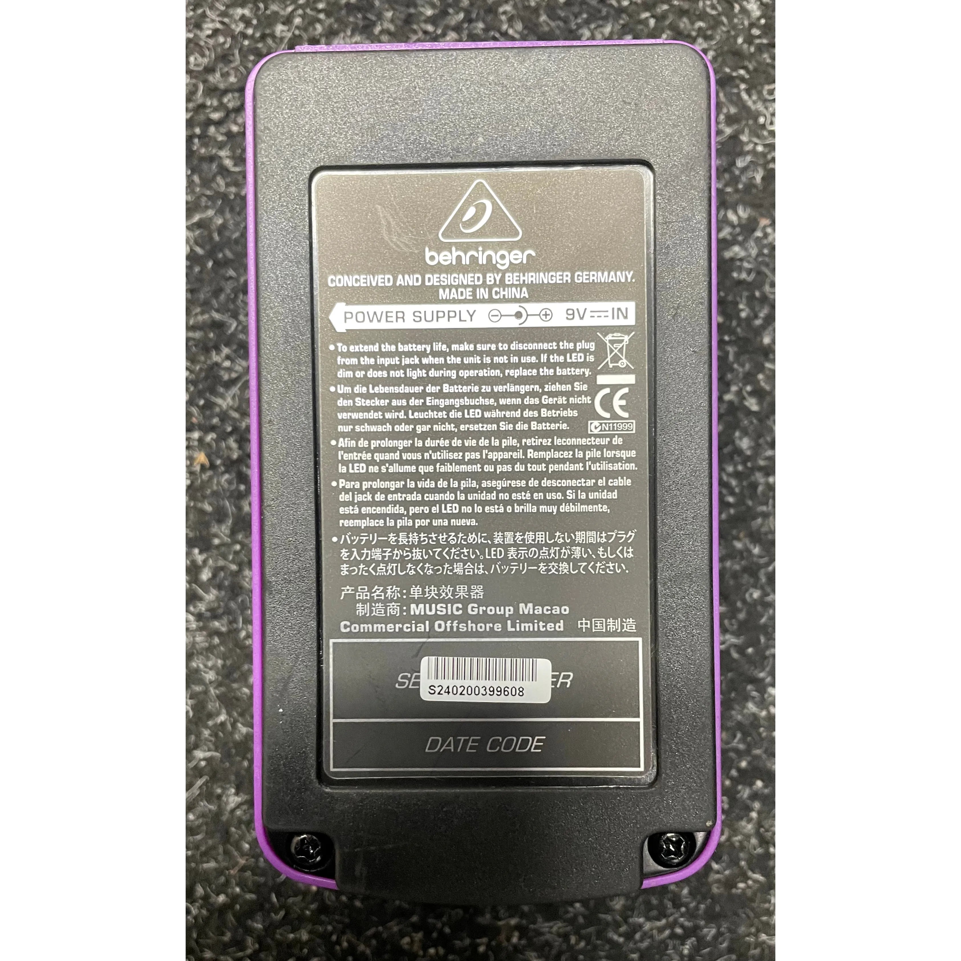 Behringer Overdrive/Distortion OD300 2-Mode Effects Pedal Pre-Owned