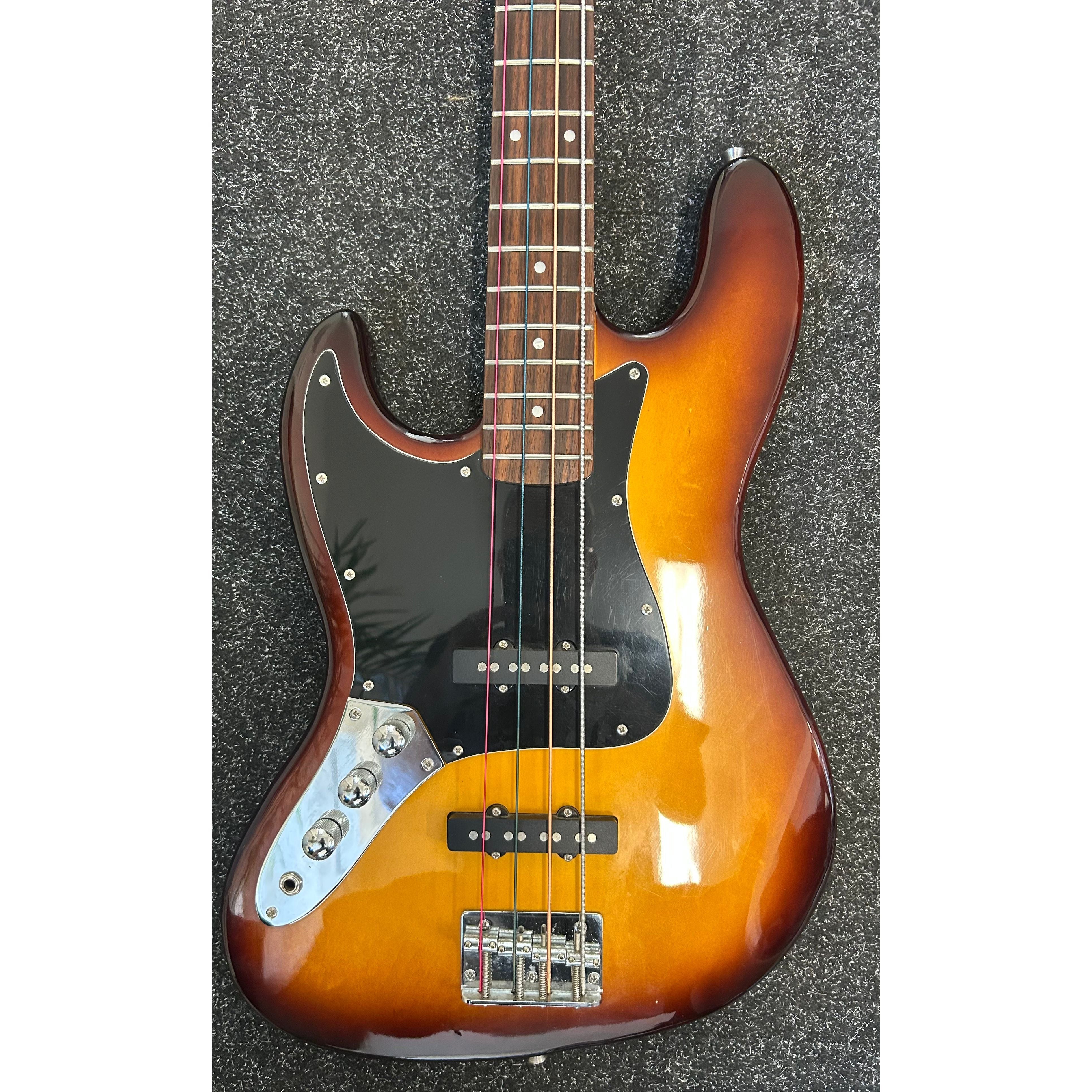 Benson J-Style Jazz Bass Guitar Left Handed in Burst Finish Pre-Owned