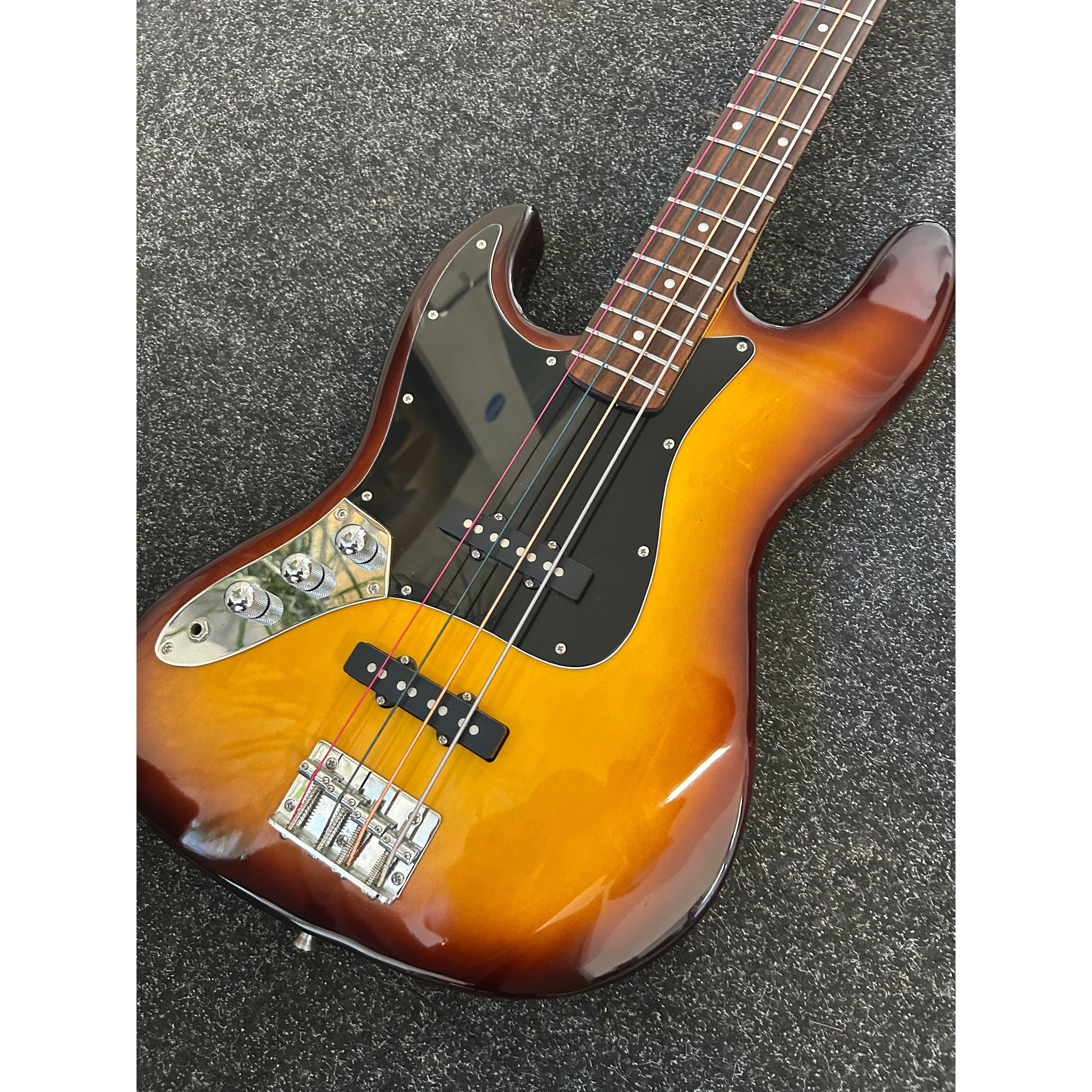 Benson J-Style Jazz Bass Guitar Left Handed in Burst Finish Pre-Owned