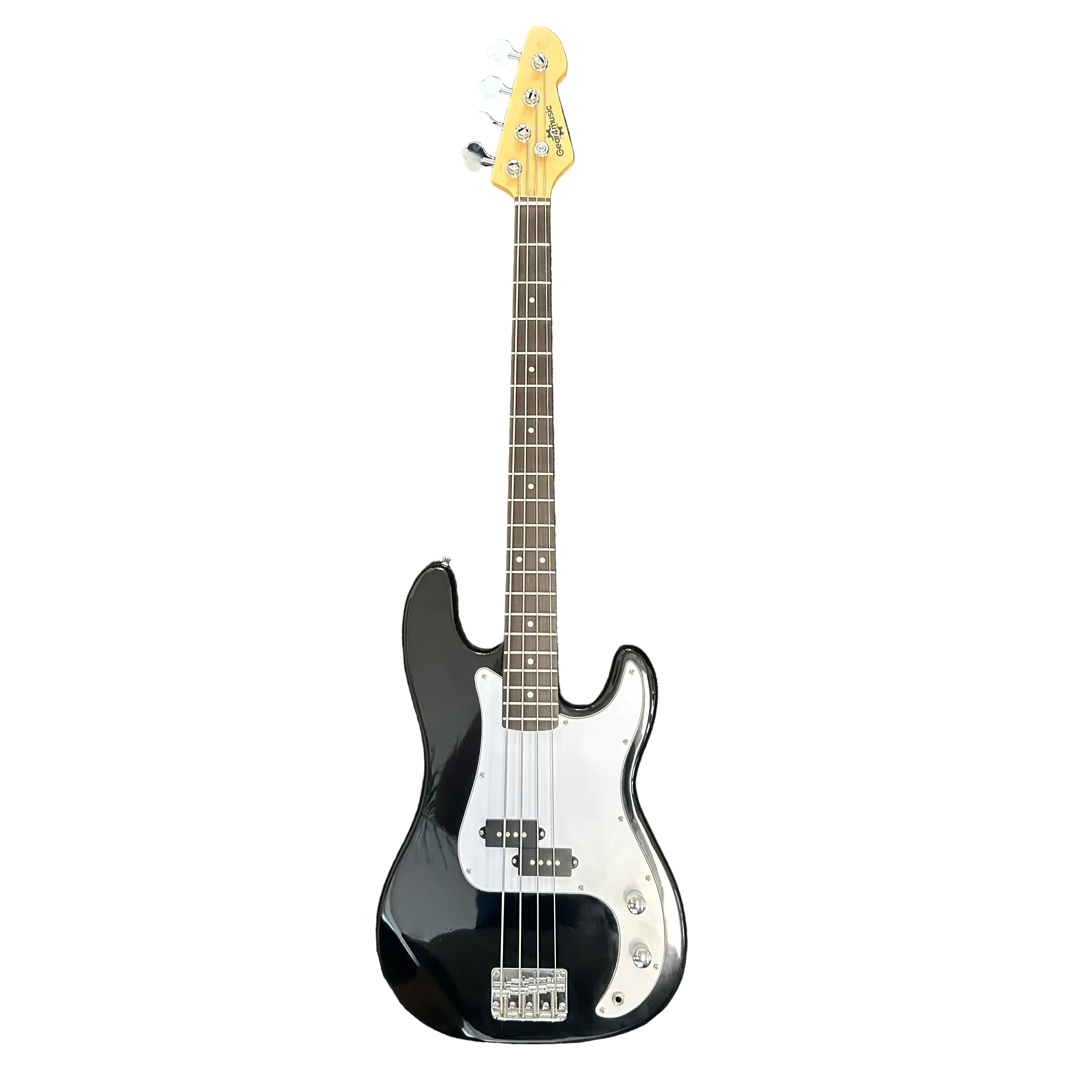 Gear4Music P-Style Precision Bass Guitar in Gloss Black Pre-Owned