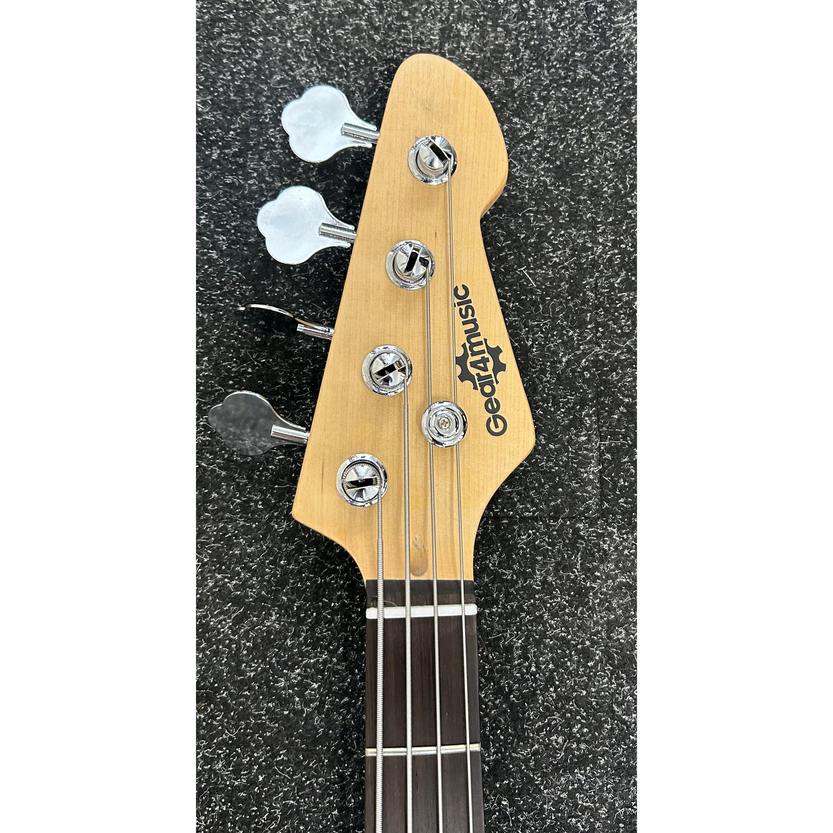Gear4Music P-Style Precision Bass Guitar in Gloss Black Pre-Owned