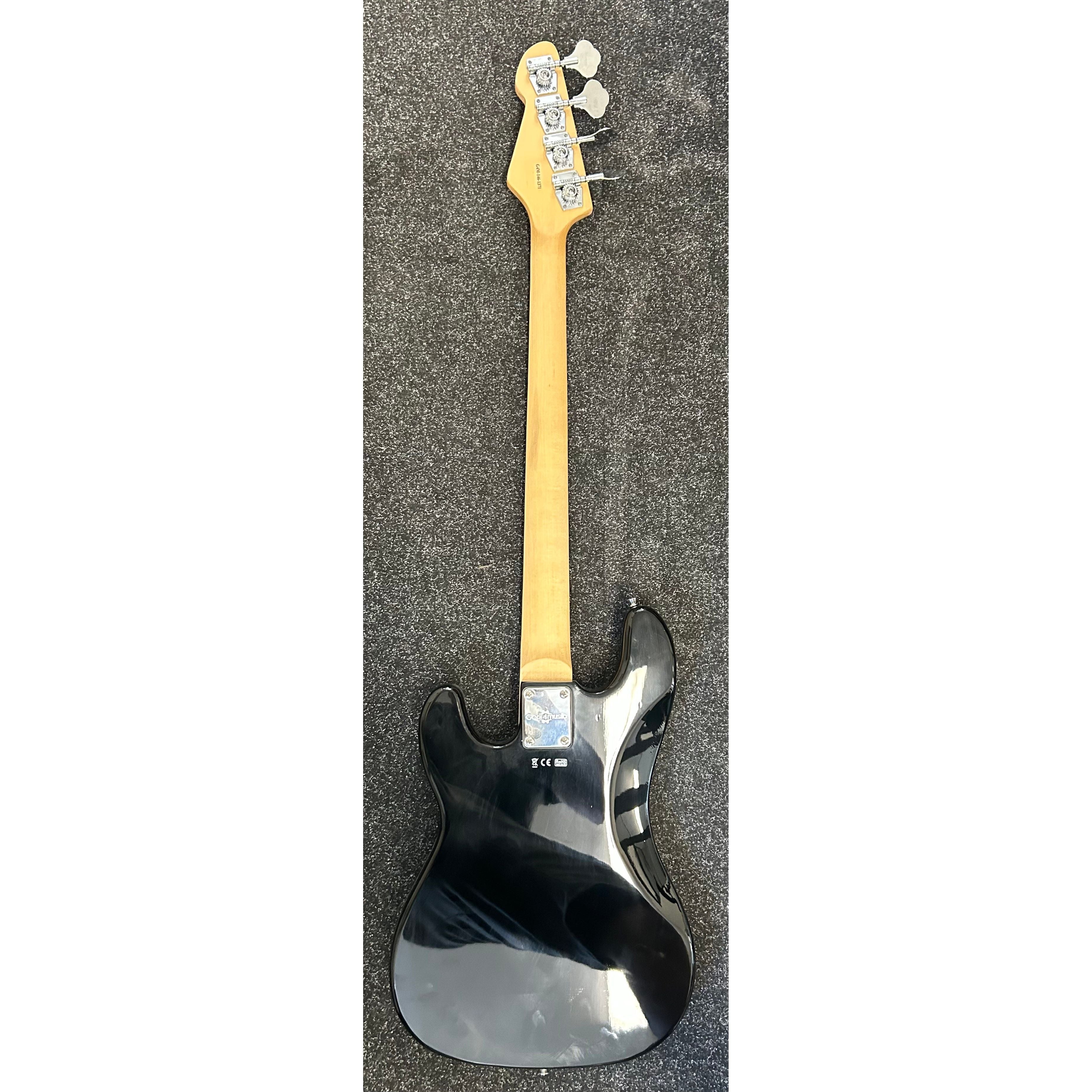 Gear4Music P-Style Precision Bass Guitar in Gloss Black Pre-Owned