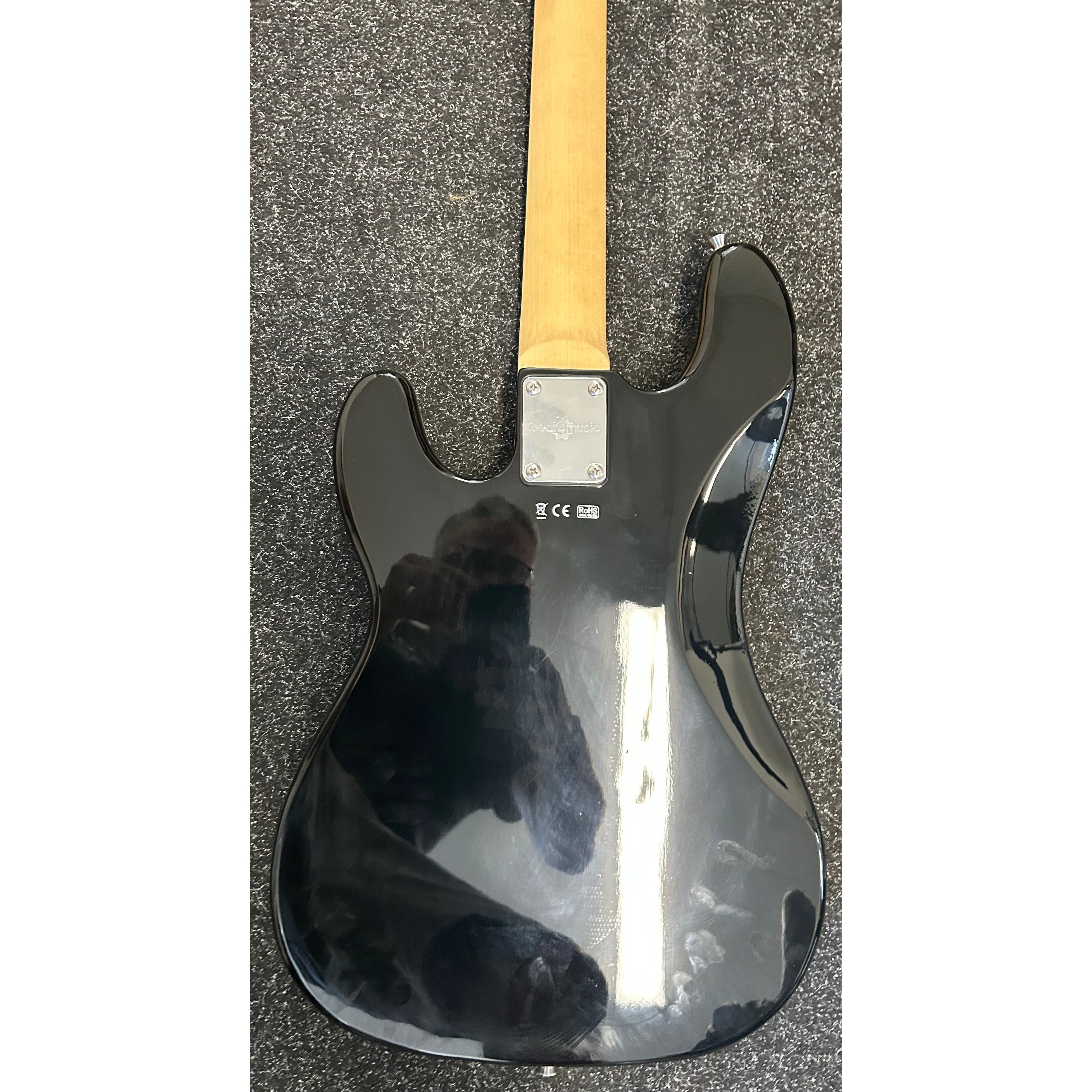 Gear4Music P-Style Precision Bass Guitar in Gloss Black Pre-Owned