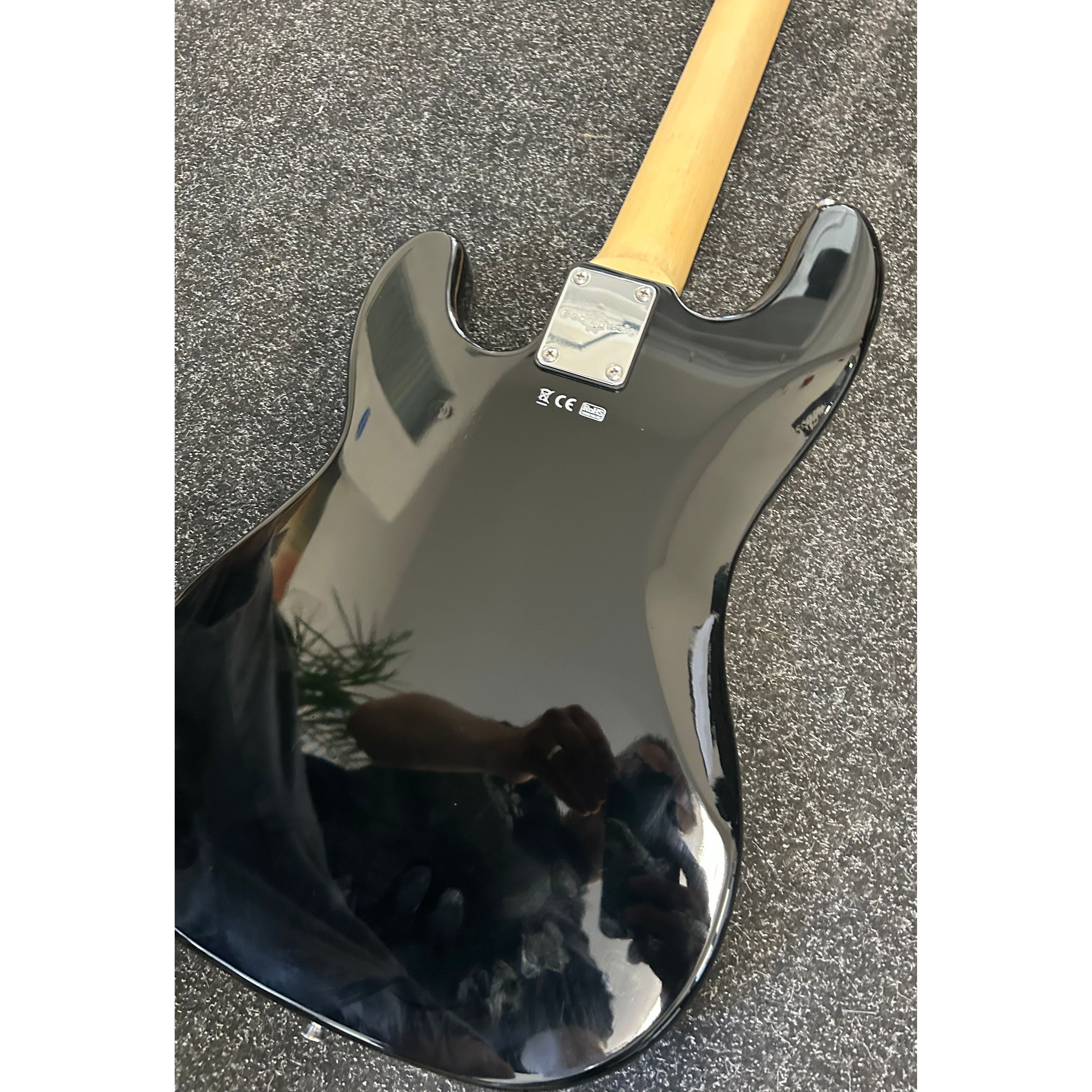 Gear4Music P-Style Precision Bass Guitar in Gloss Black Pre-Owned