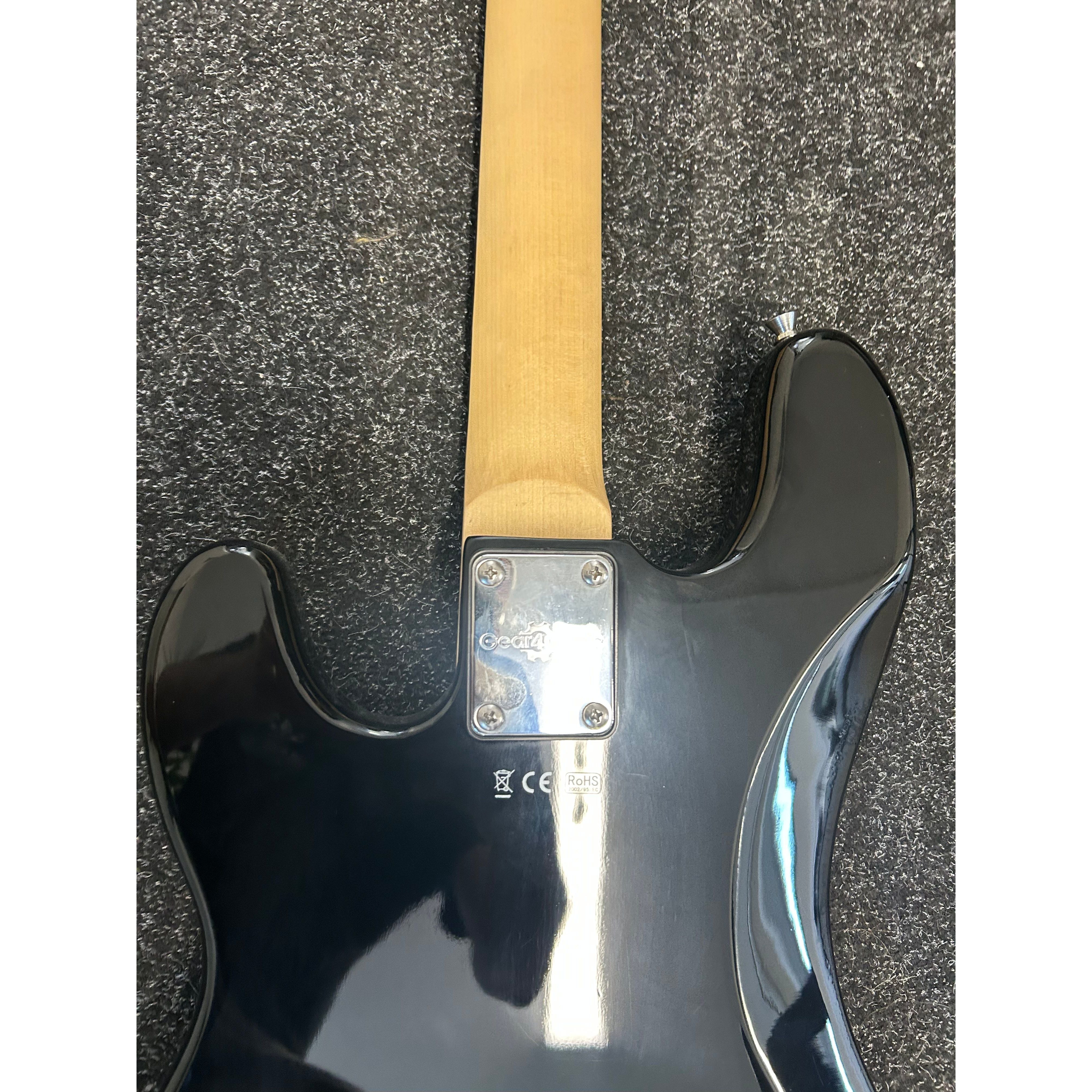 Gear4Music P-Style Precision Bass Guitar in Gloss Black Pre-Owned