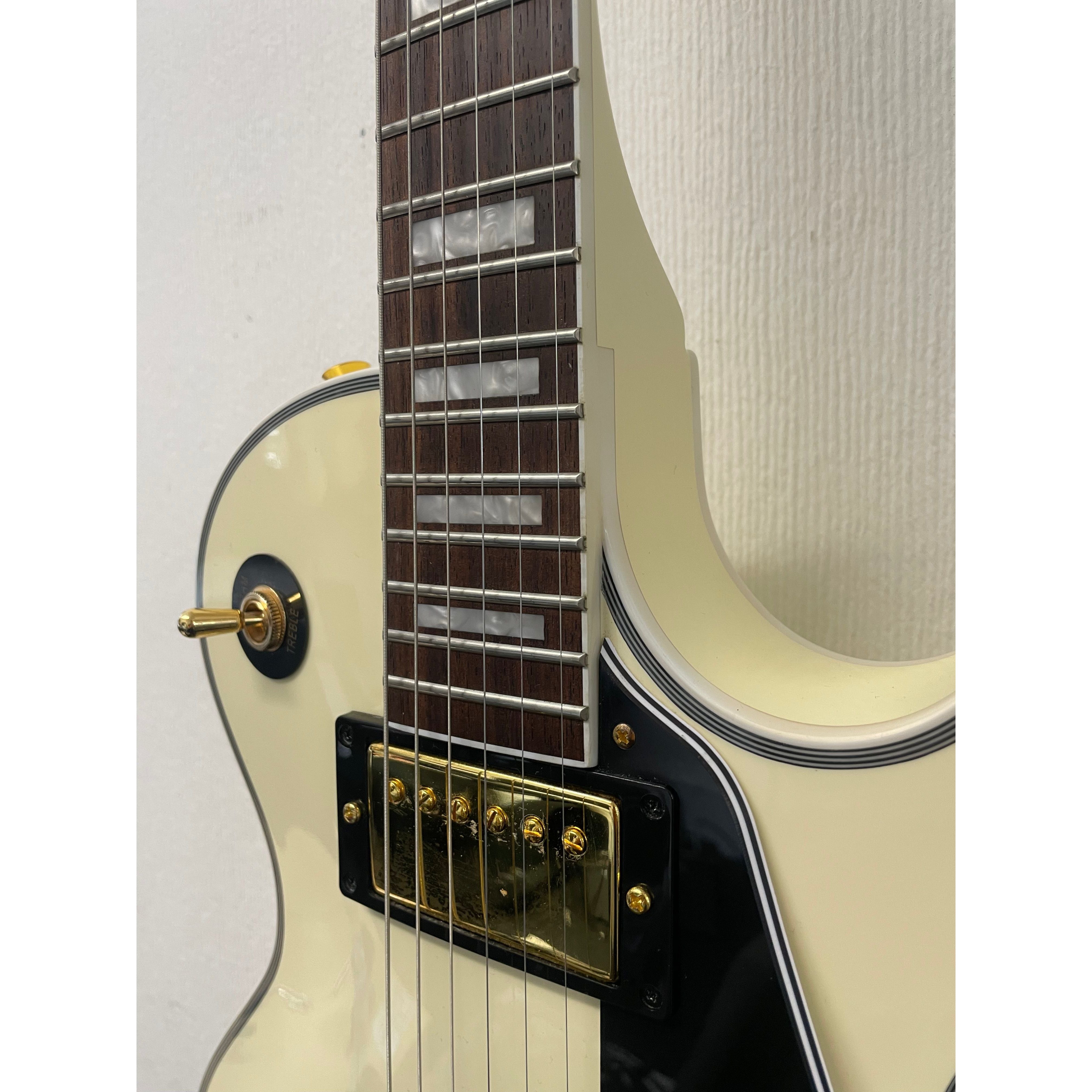 Burny Fernandes RLC-55 Les Paul Style Electric Guitar in Vintage White Pre-Owned