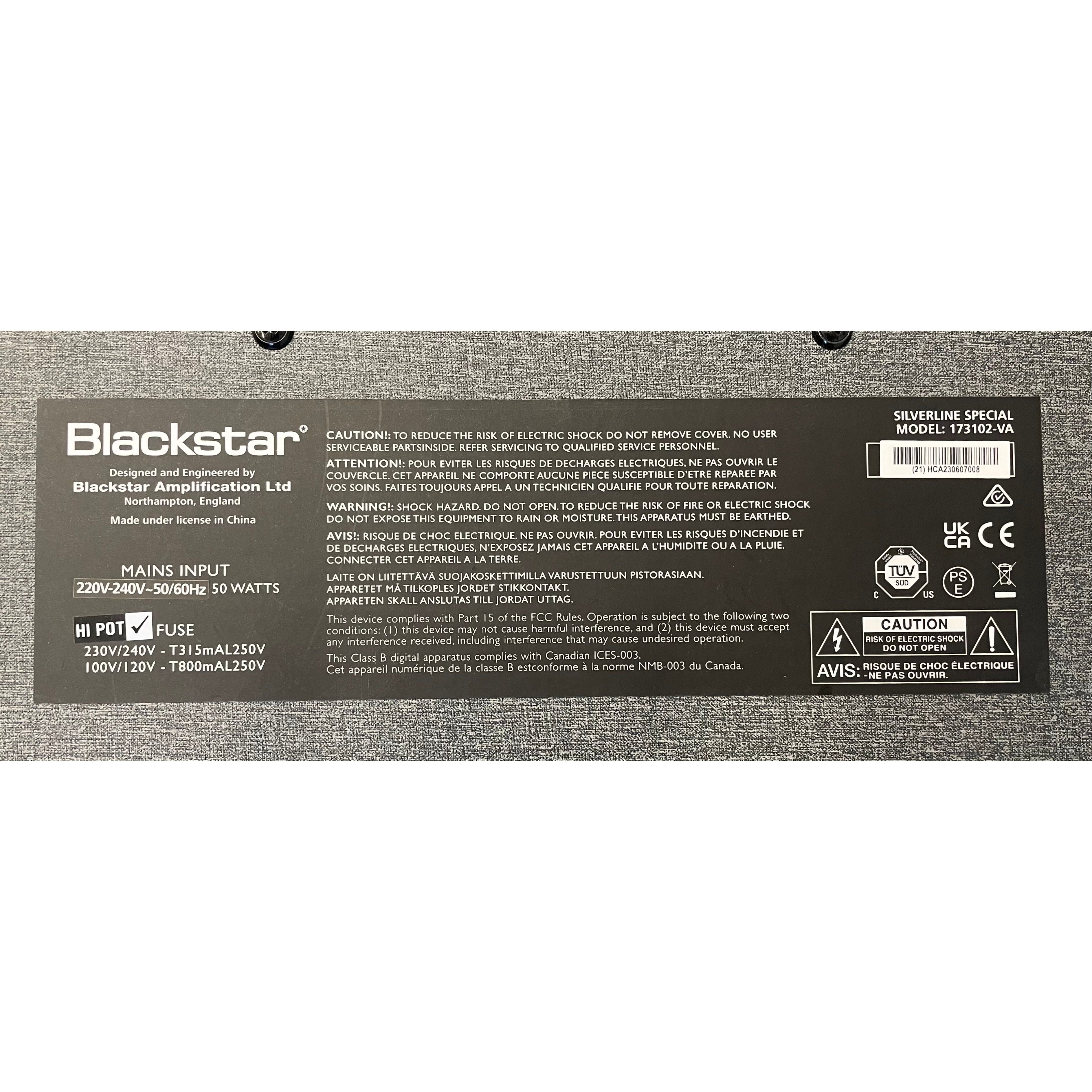 Blackstar Silverline Special 50w 1x12 Digital Valve Modelling Combo Amplifier with Footswitch Pre-Owned