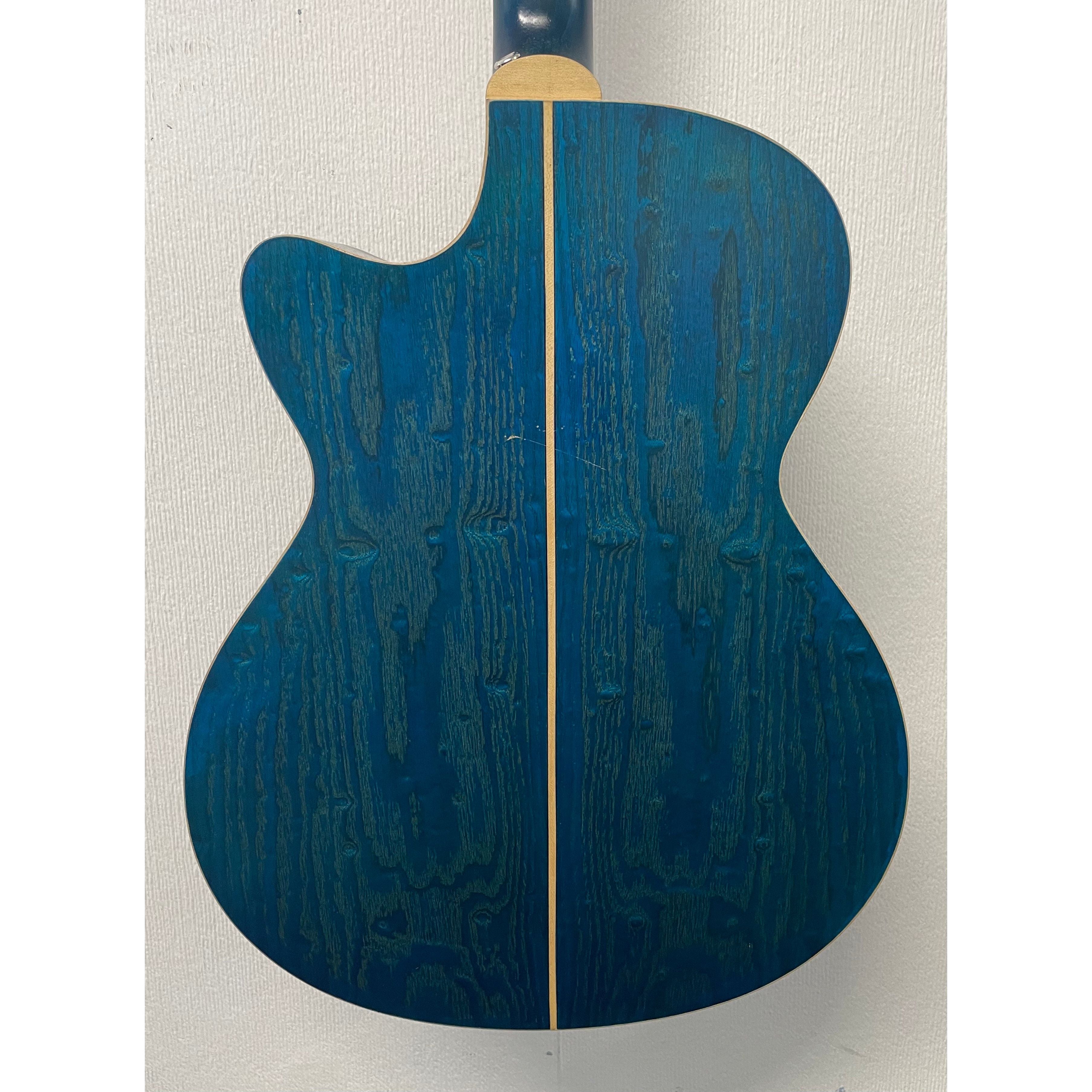 Aria Folk Size Electro Acoustic Guitar with Built in Effects FET-01FX SBL in Thru Blue with Original Gigbag Pre-Owned
