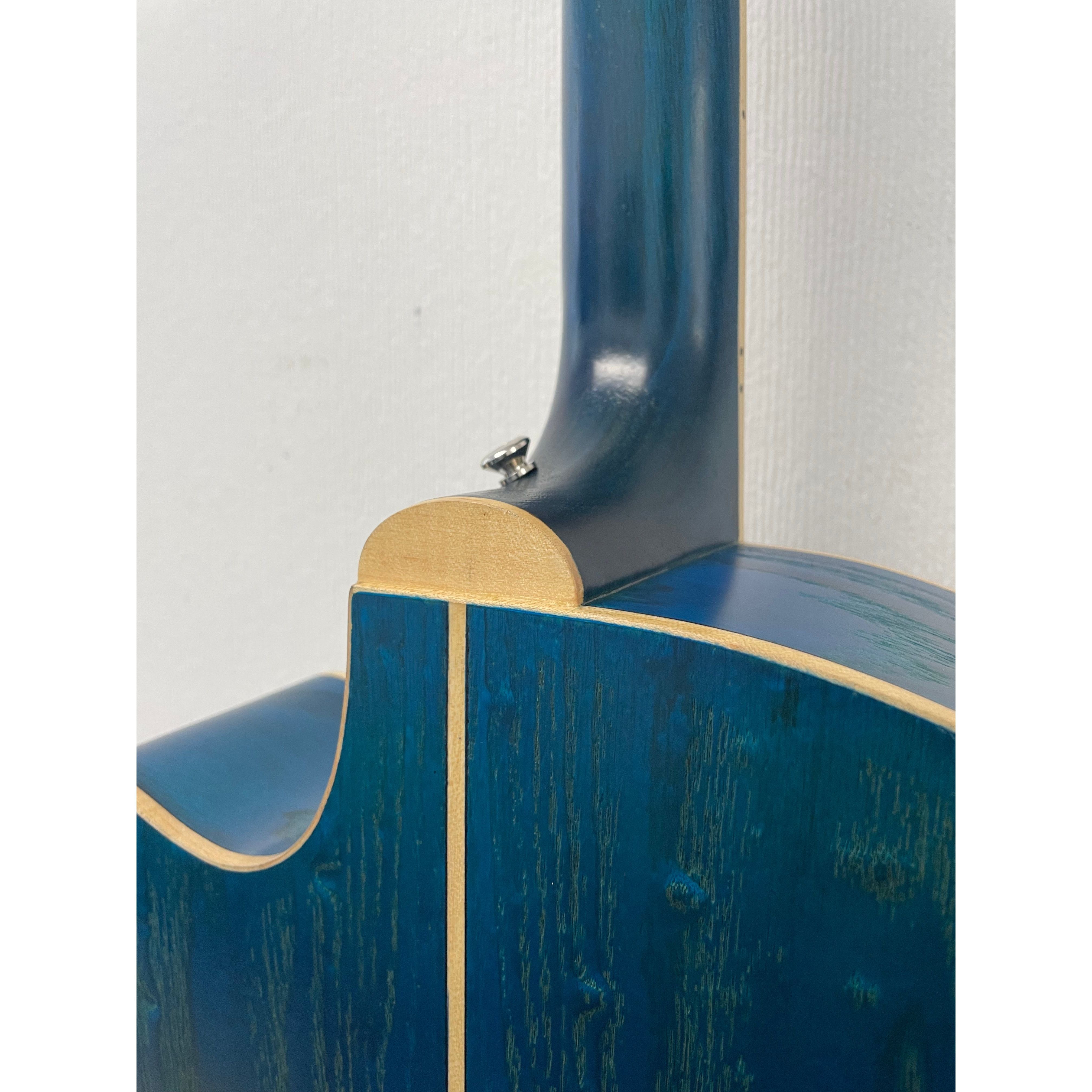 Aria Folk Size Electro Acoustic Guitar with Built in Effects FET-01FX SBL in Thru Blue with Original Gigbag Pre-Owned