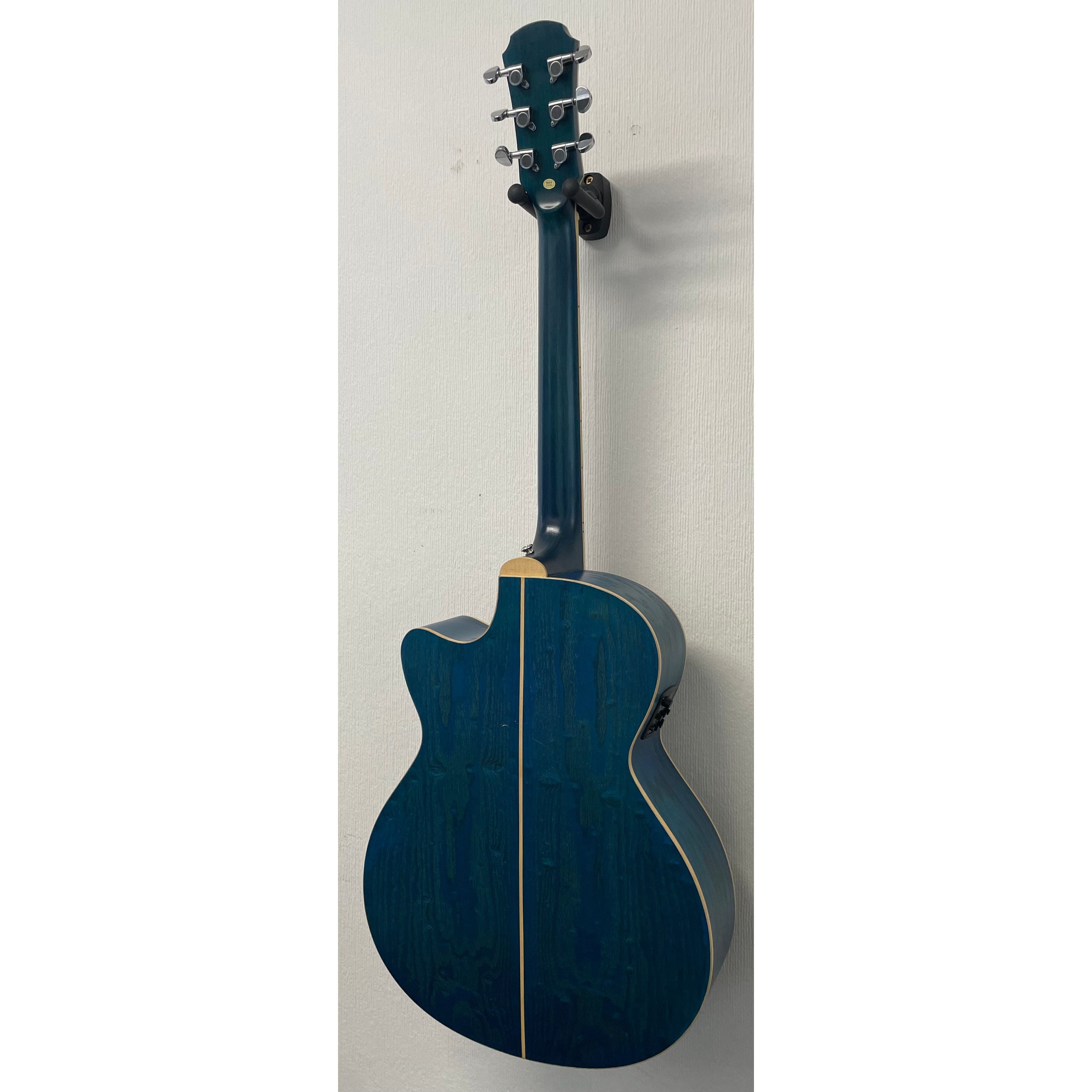 Aria Folk Size Electro Acoustic Guitar with Built in Effects FET-01FX SBL in Thru Blue with Original Gigbag Pre-Owned