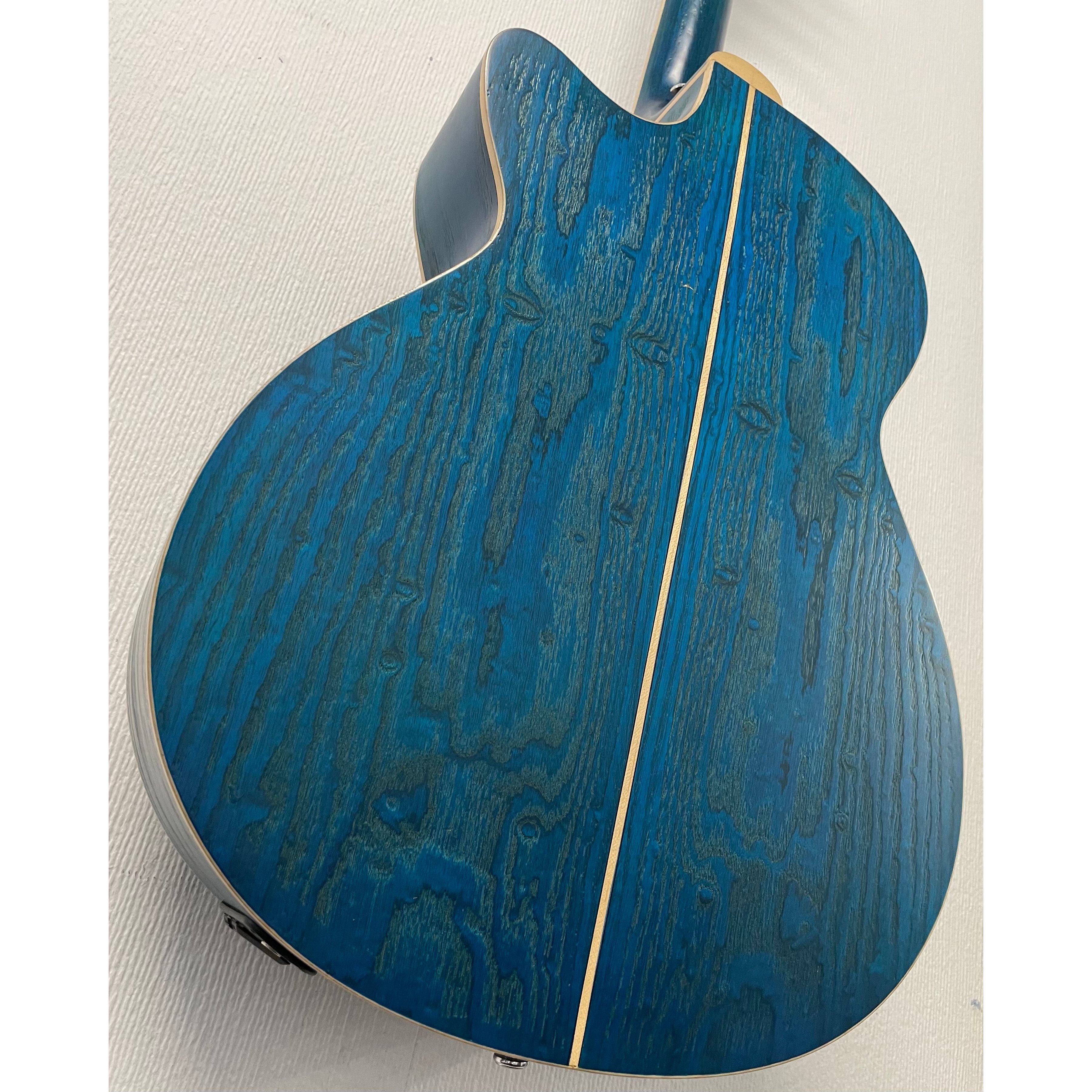 Aria Folk Size Electro Acoustic Guitar with Built in Effects FET-01FX SBL in Thru Blue with Original Gigbag Pre-Owned
