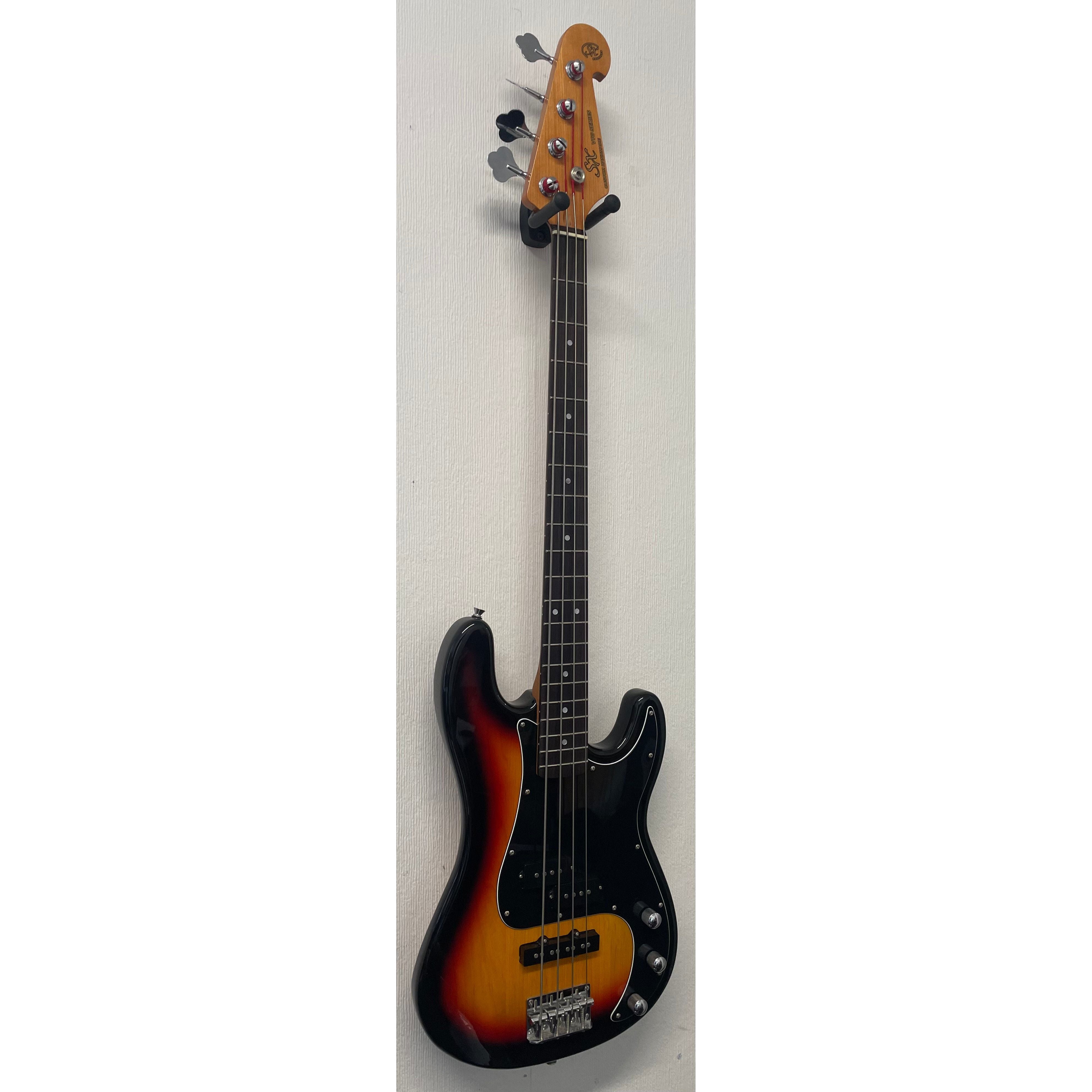SX PJ-Style Bass Guitar VTG Series in Sunburst fitted with Flatwound Strings Pre-Owned
