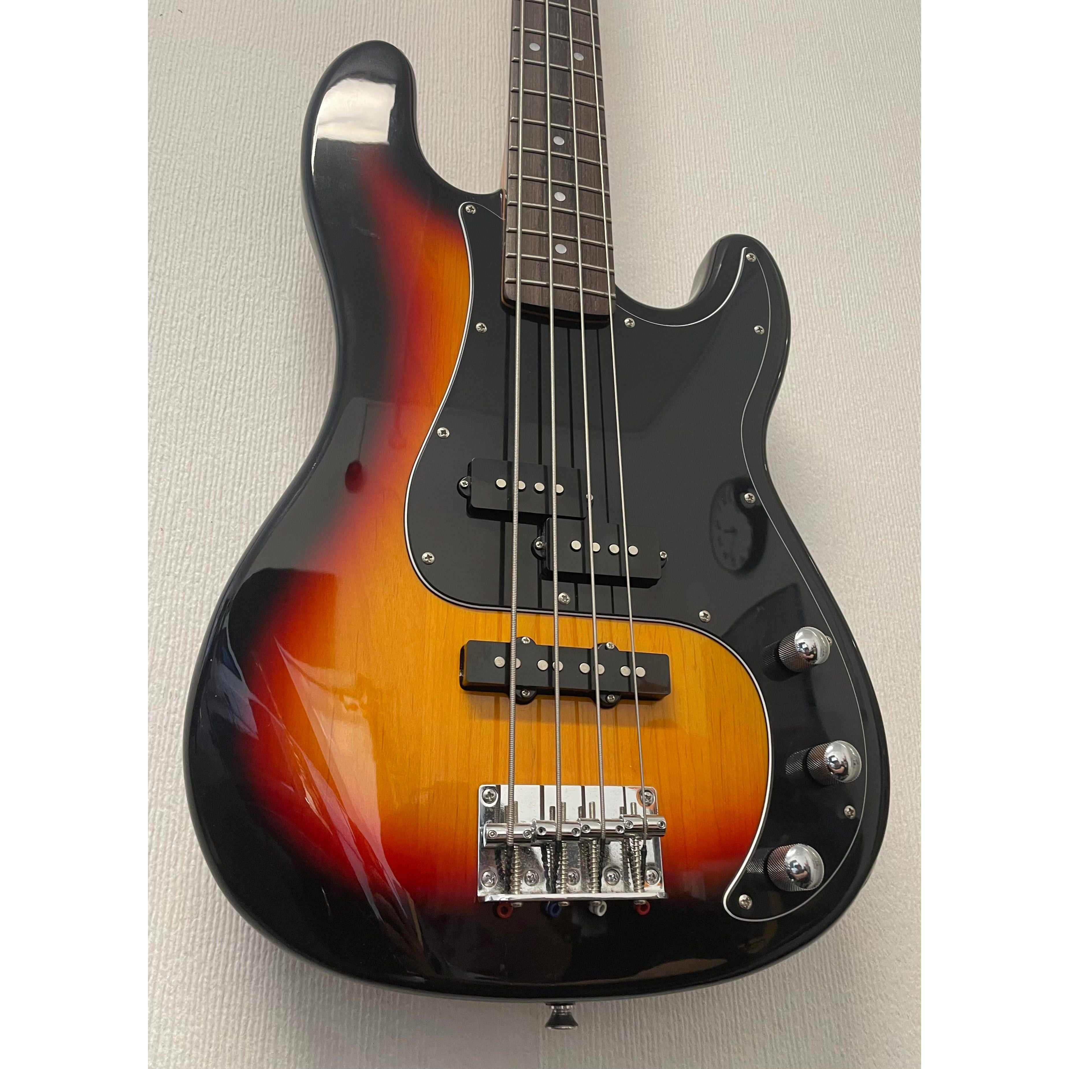 SX PJ-Style Bass Guitar VTG Series in Sunburst fitted with Flatwound Strings Pre-Owned