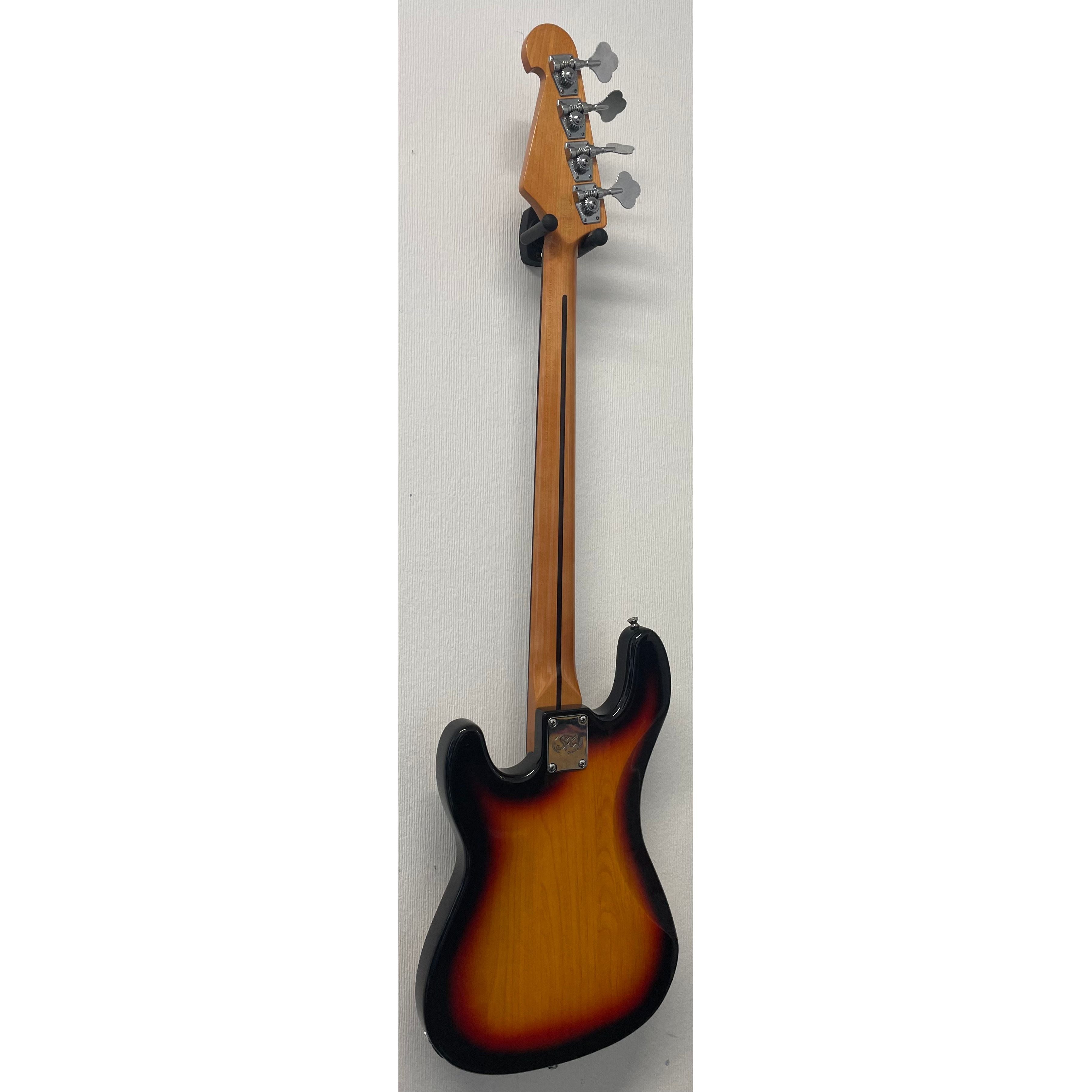 SX PJ-Style Bass Guitar VTG Series in Sunburst fitted with Flatwound Strings Pre-Owned