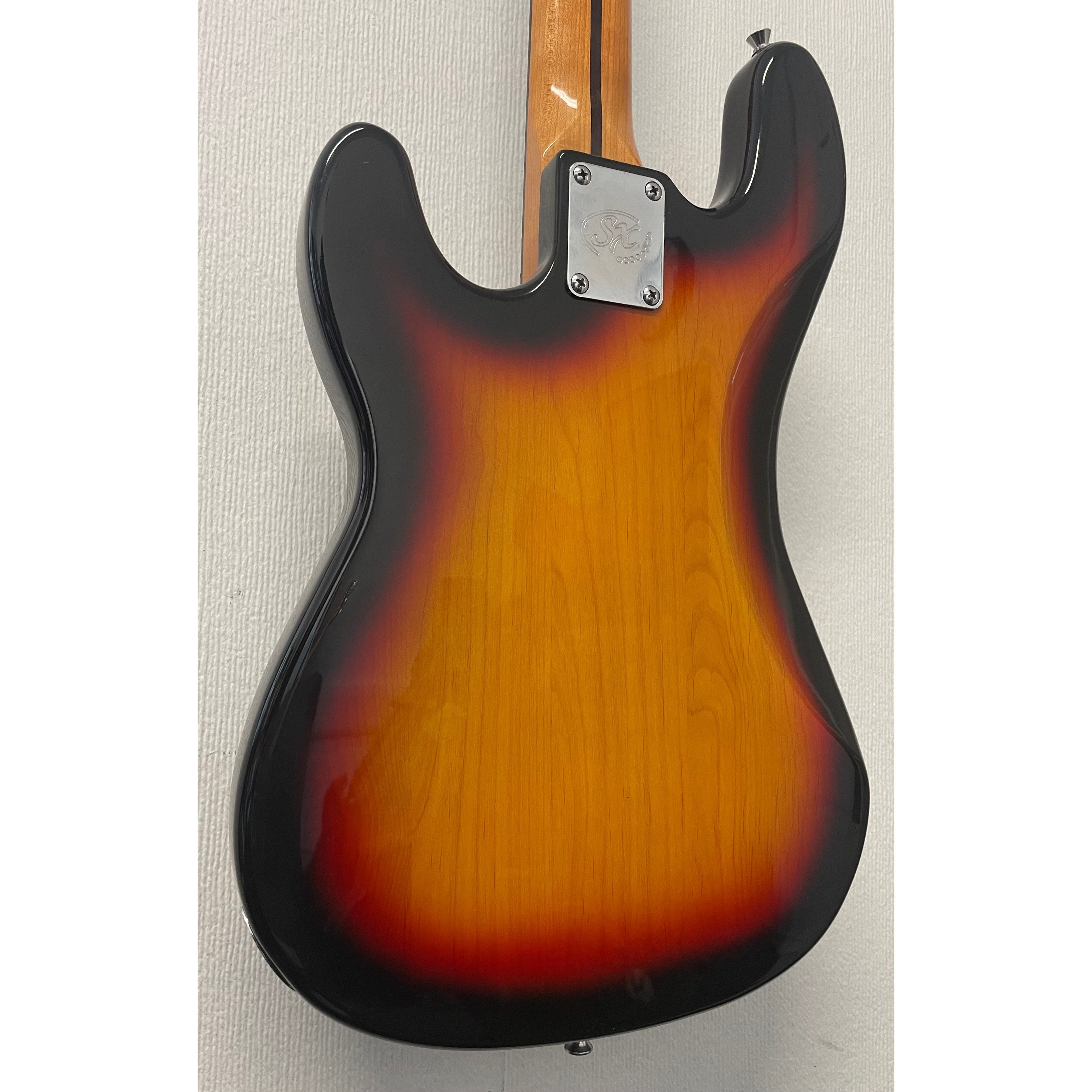 SX PJ-Style Bass Guitar VTG Series in Sunburst fitted with Flatwound Strings Pre-Owned