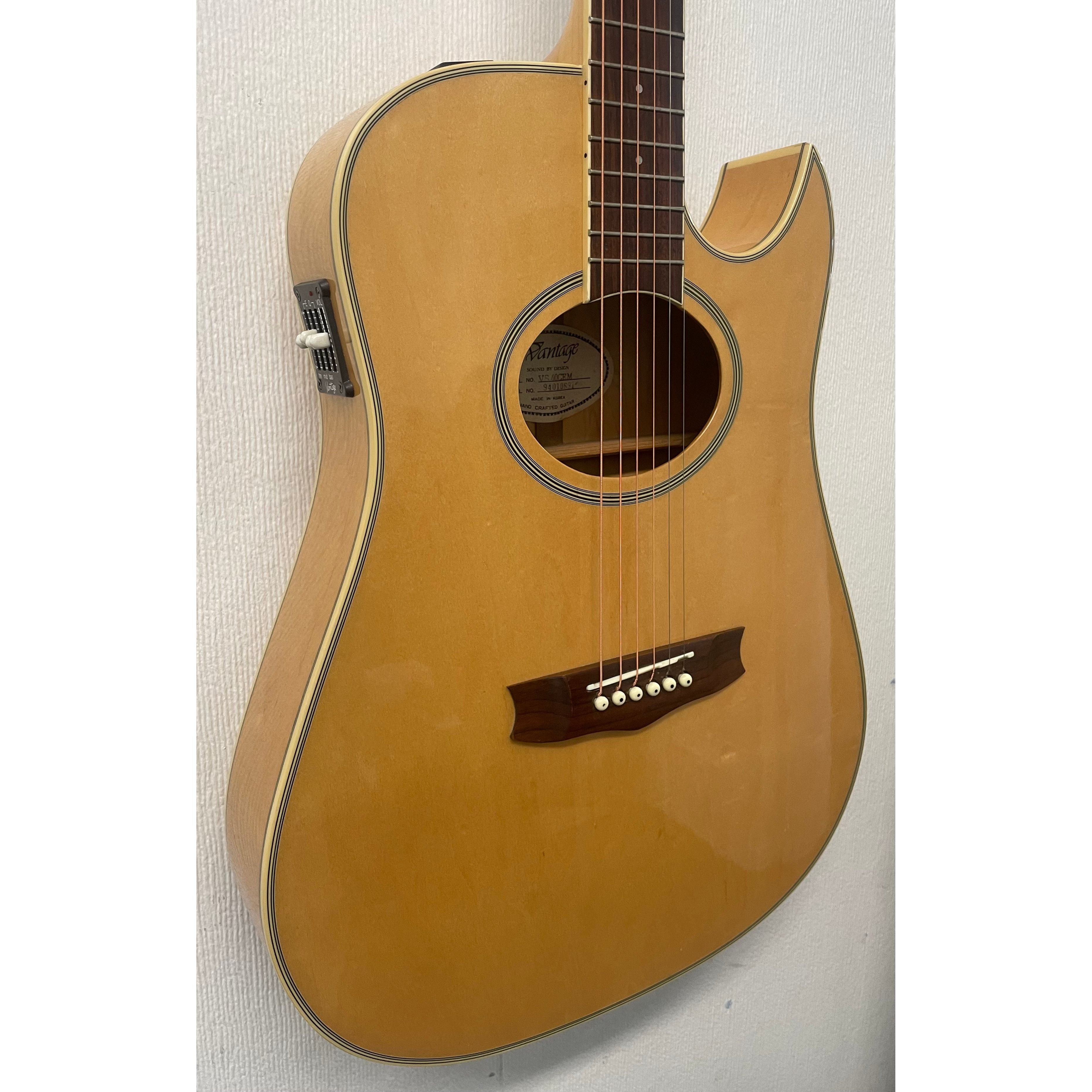 Vantage VS40 CEM Electro Acoustic Guitar in Natural Gloss with Epiphone Hardcase Pre-Owned