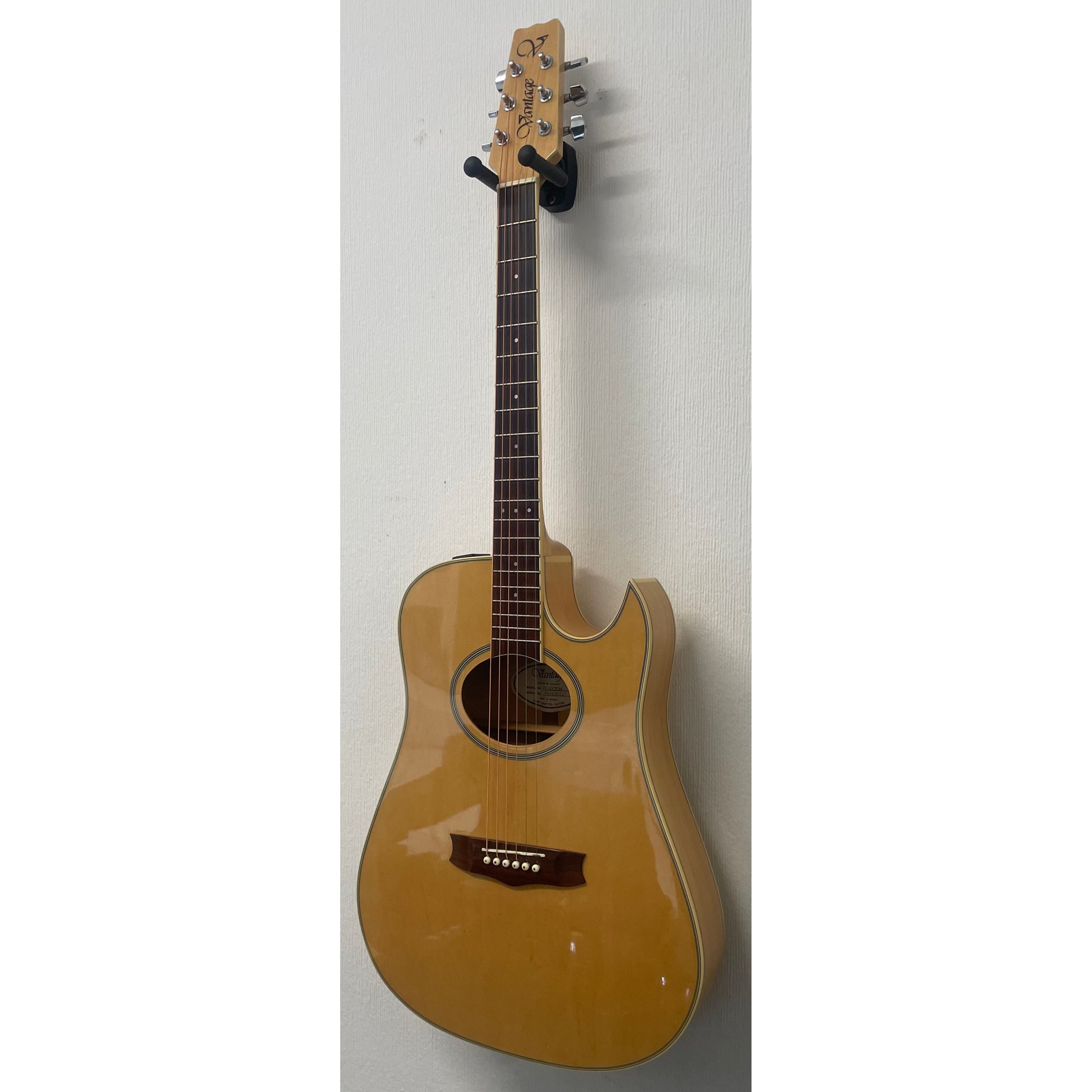Vantage VS40 CEM Electro Acoustic Guitar in Natural Gloss with Epiphone Hardcase Pre-Owned