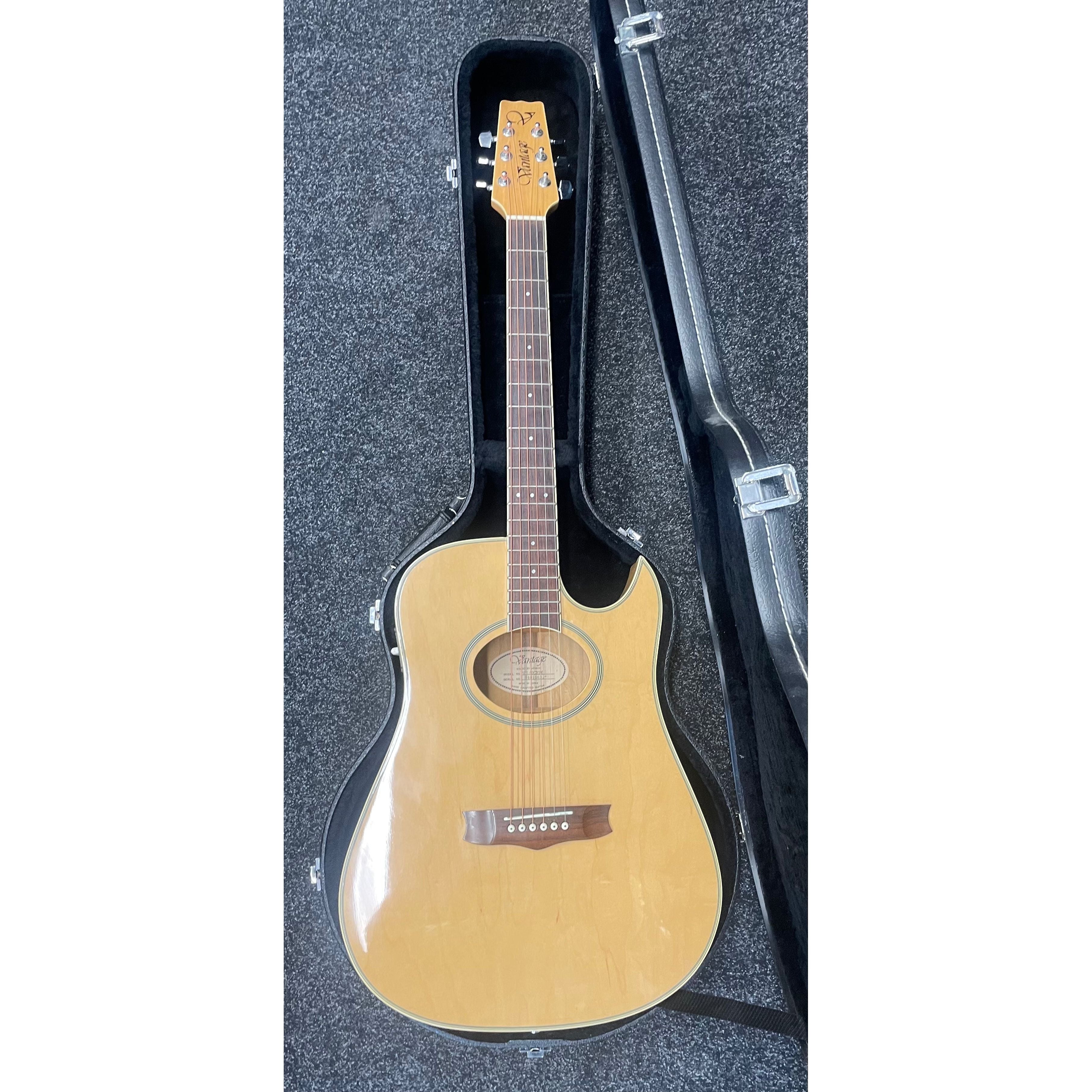 Vantage VS40 CEM Electro Acoustic Guitar in Natural Gloss with Epiphone Hardcase Pre-Owned
