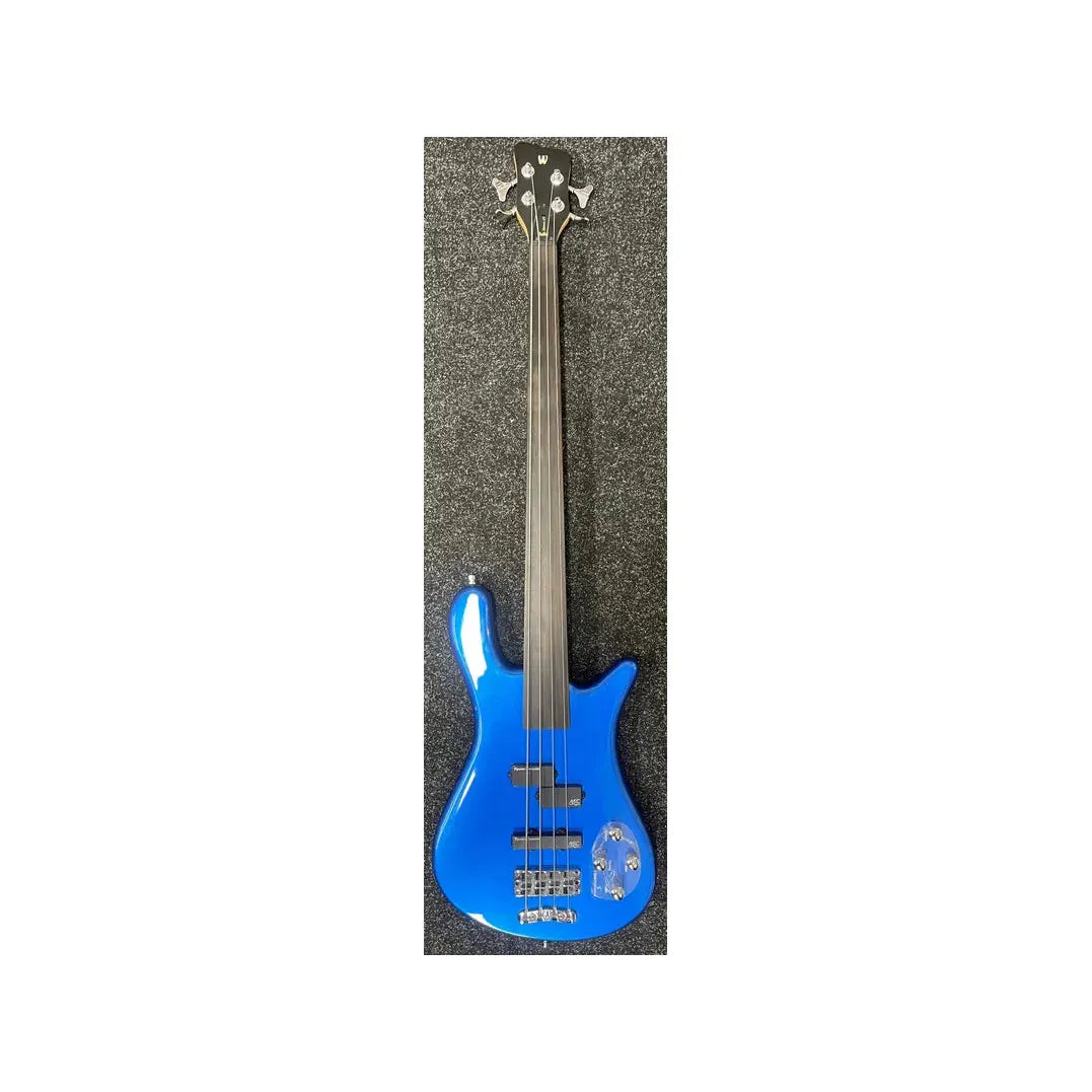 Warwick RockBass Streamer LX 4-String Bass Guitar, Fretless in High Gloss Blue Pre-Owned