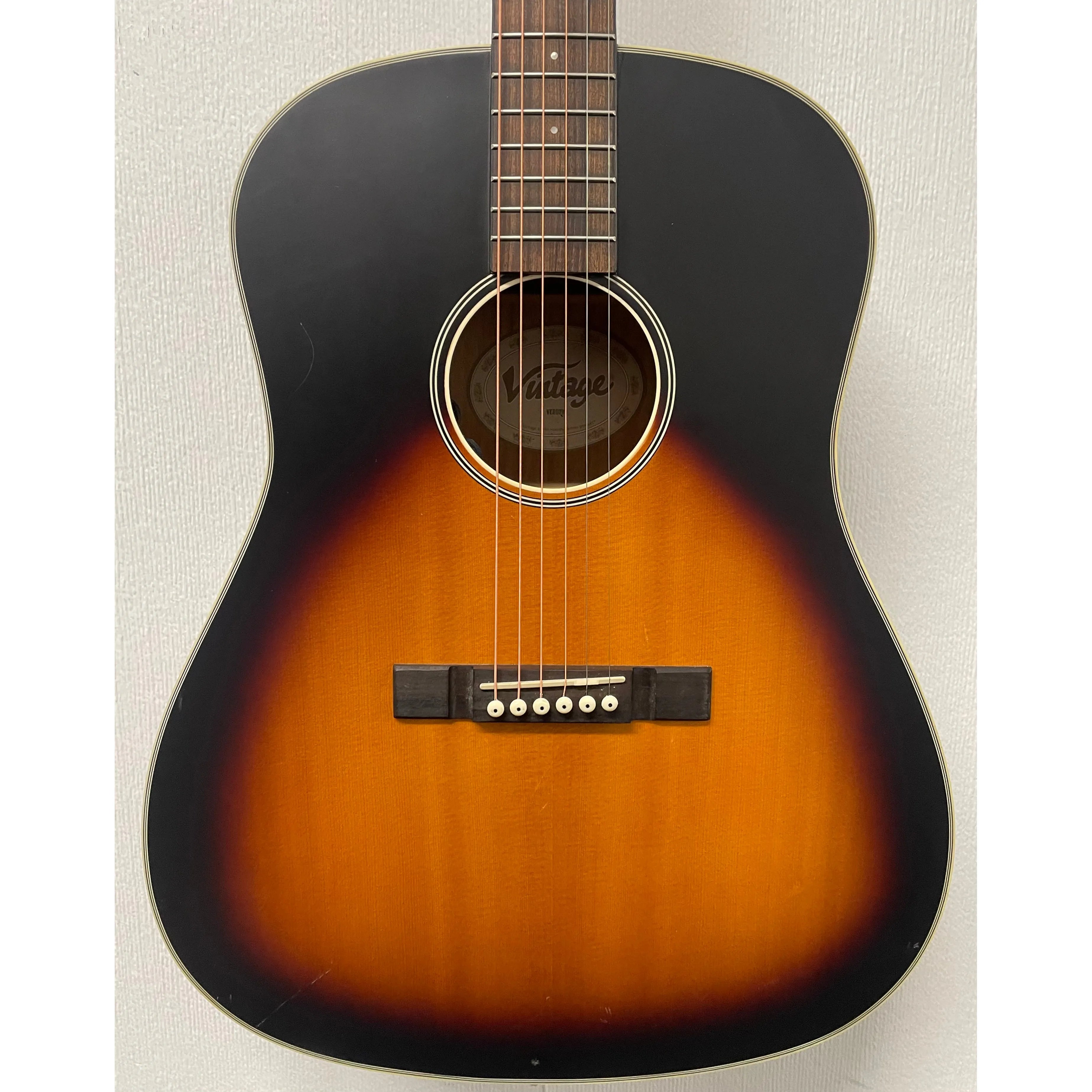 Vintage VE660VB Dreadnought Electro-Acoustic Guitar in Sunburst Pre-Owned
