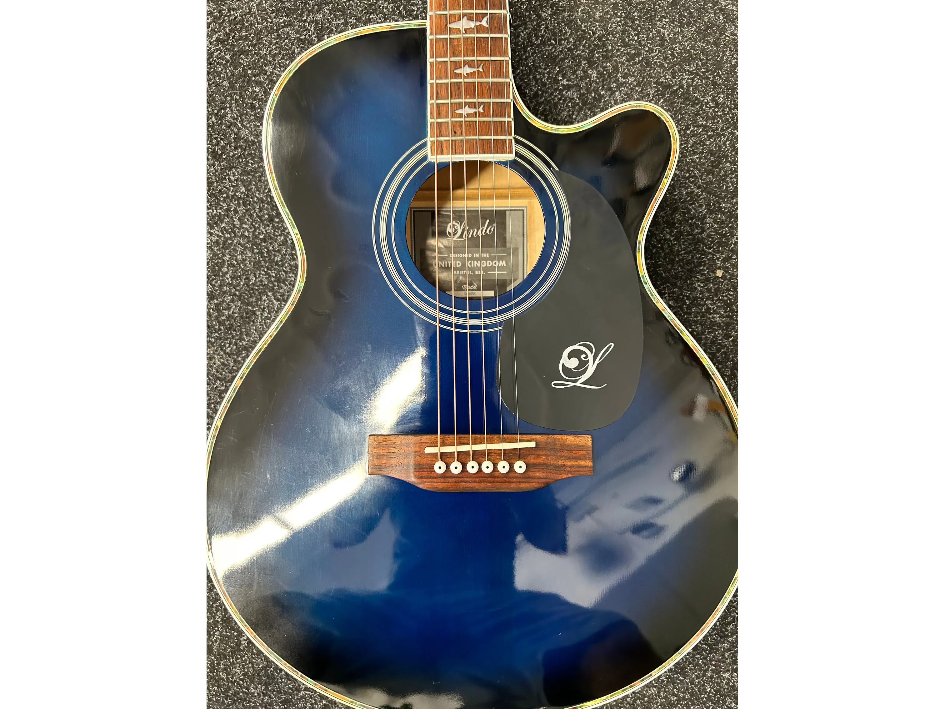 Lindo Shark Acoustic Guitar in Blue Pre-Owned