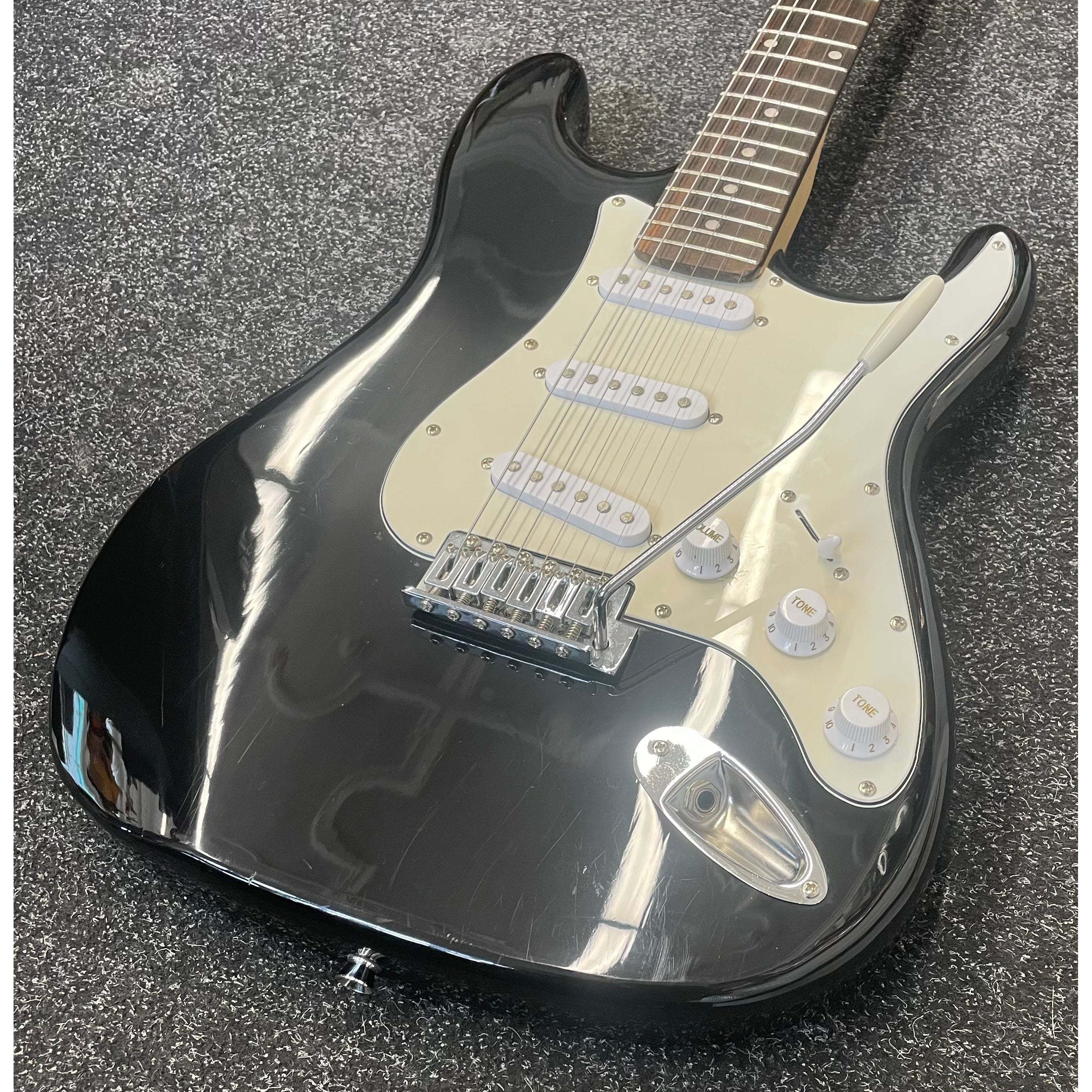 Burswood Stratocaster Style Electric Guitar in Black with Gigbag Pre-Owned