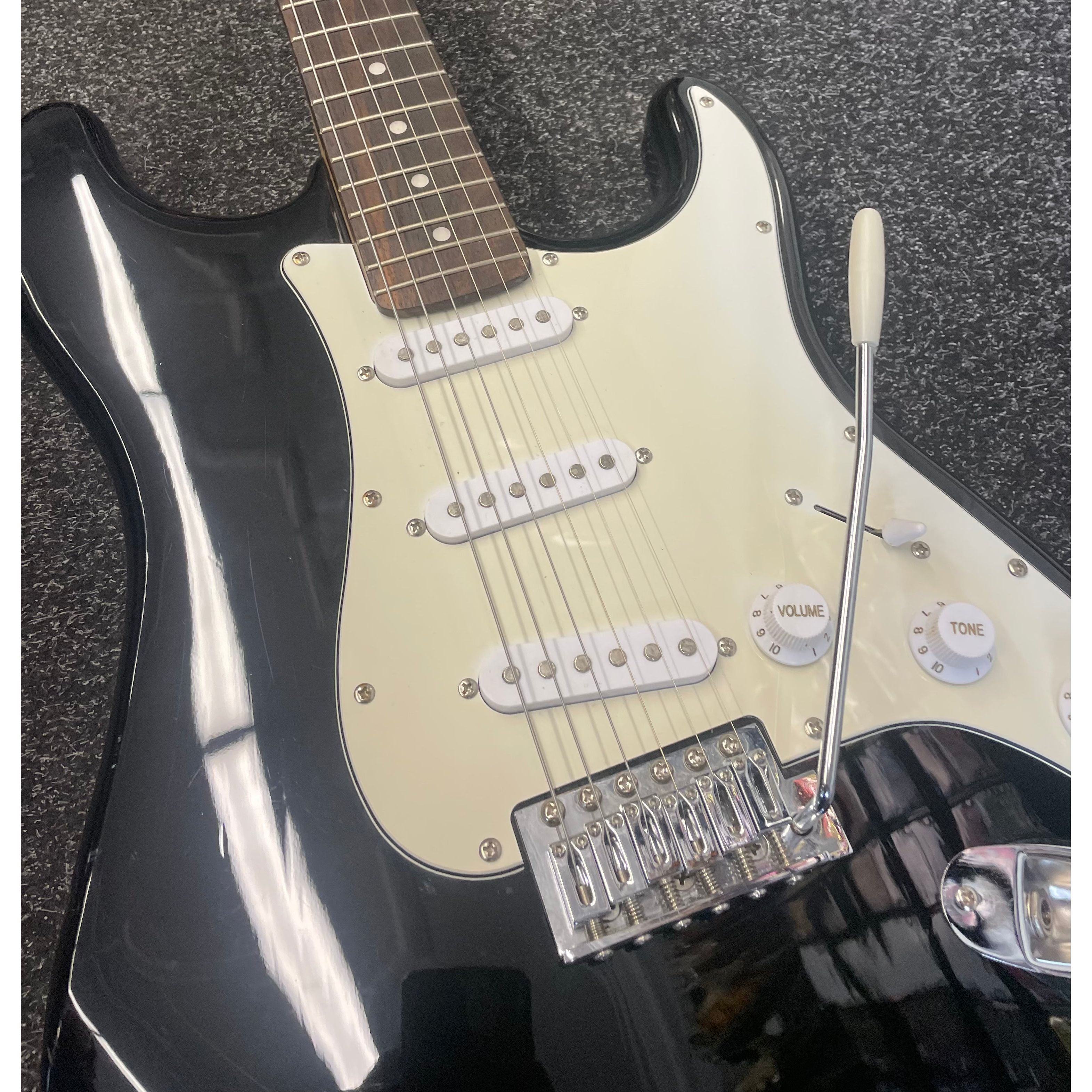 Burswood Stratocaster Style Electric Guitar in Black with Gigbag Pre-Owned