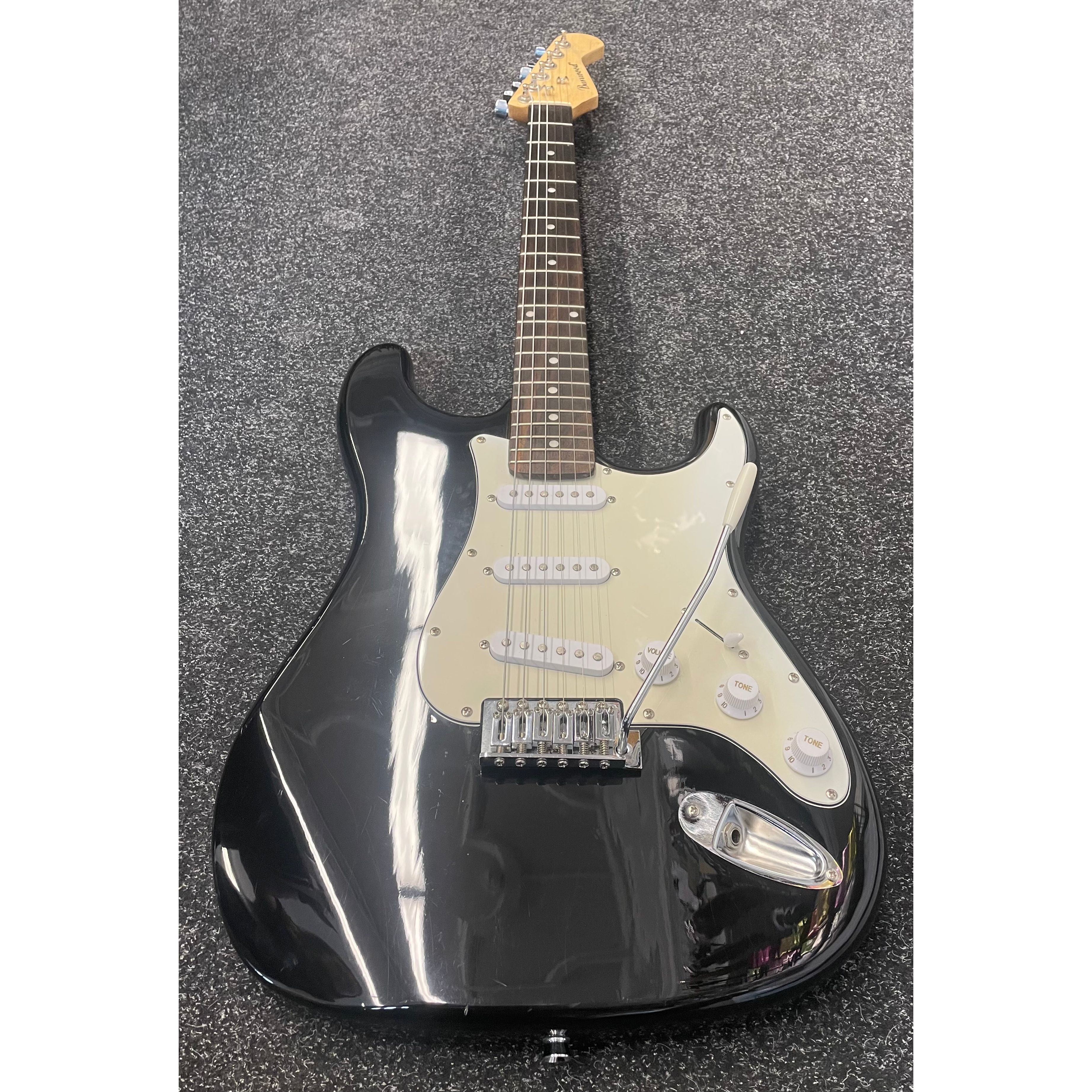 Burswood Stratocaster Style Electric Guitar in Black with Gigbag Pre-Owned