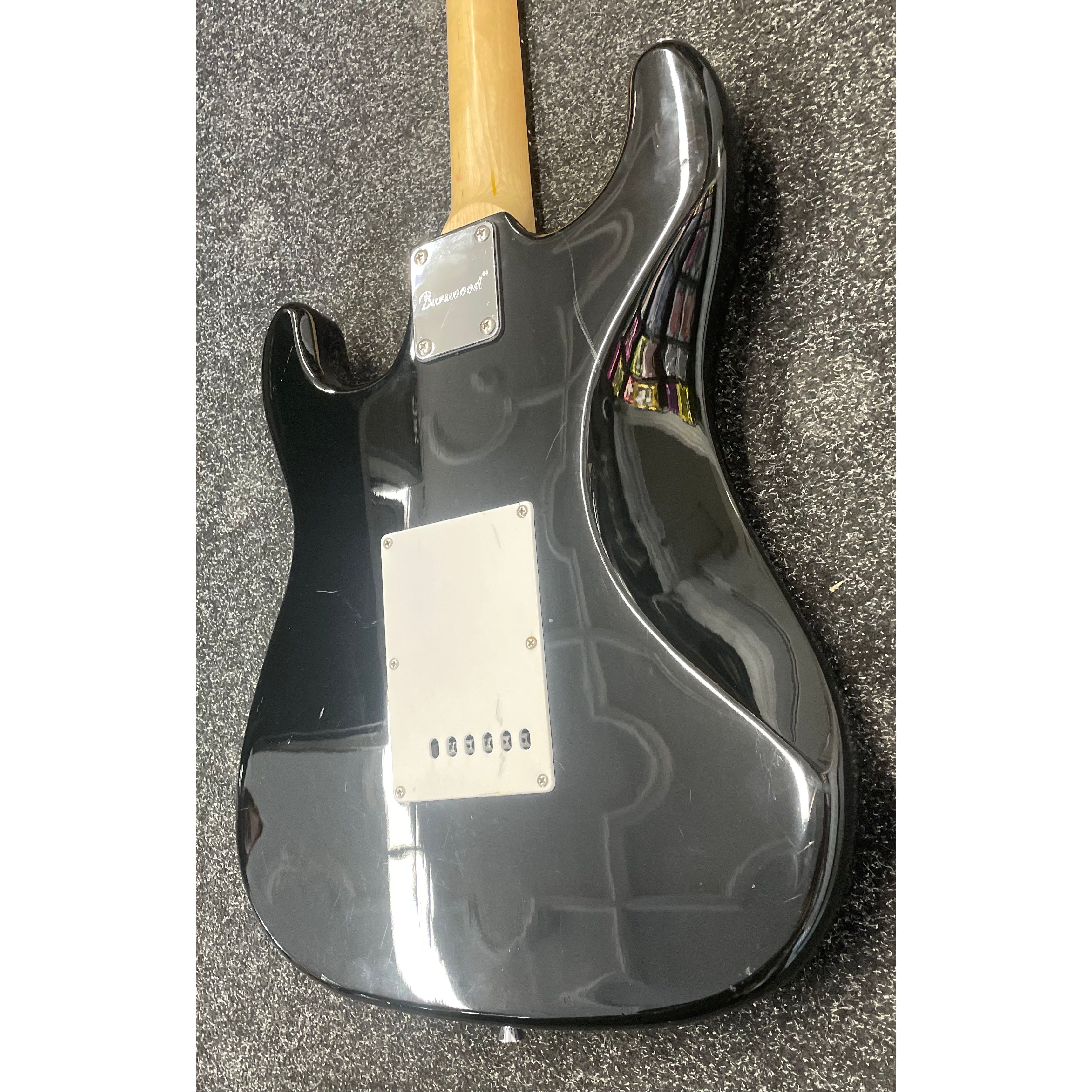 Burswood Stratocaster Style Electric Guitar in Black with Gigbag Pre-Owned