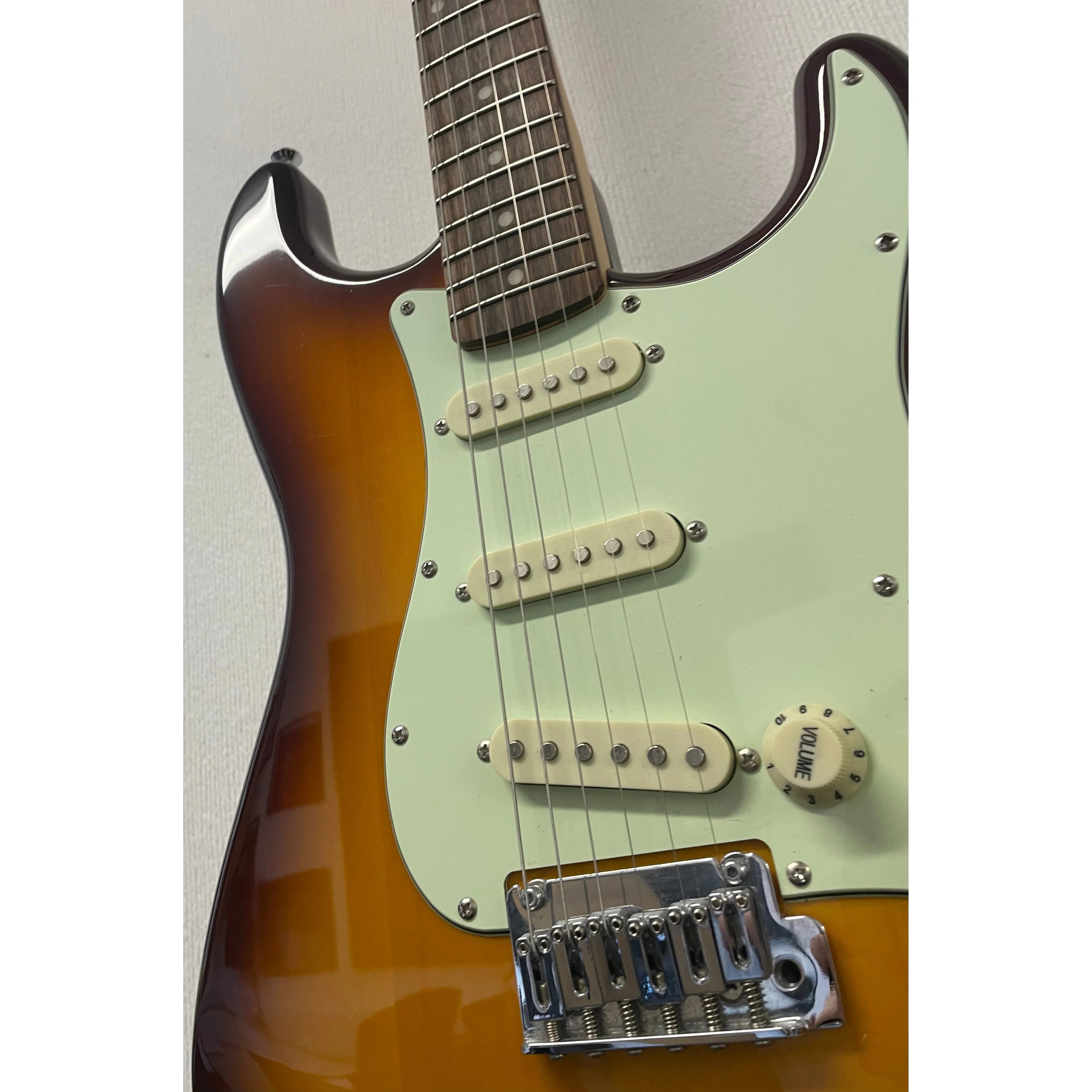 Squier Standard Series Stratocaster SSS Electric Guitar in Amber Burst Pre-Owned